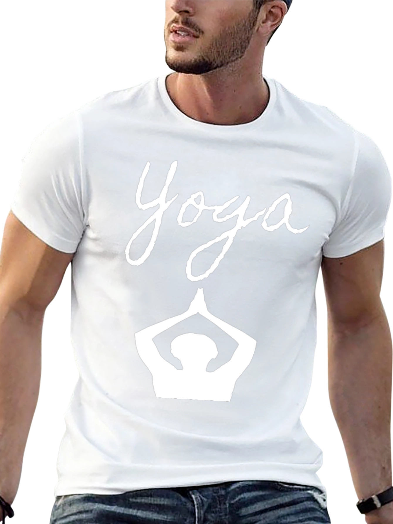 Yoga Graphic Tee - Black Cotton T-Shirt