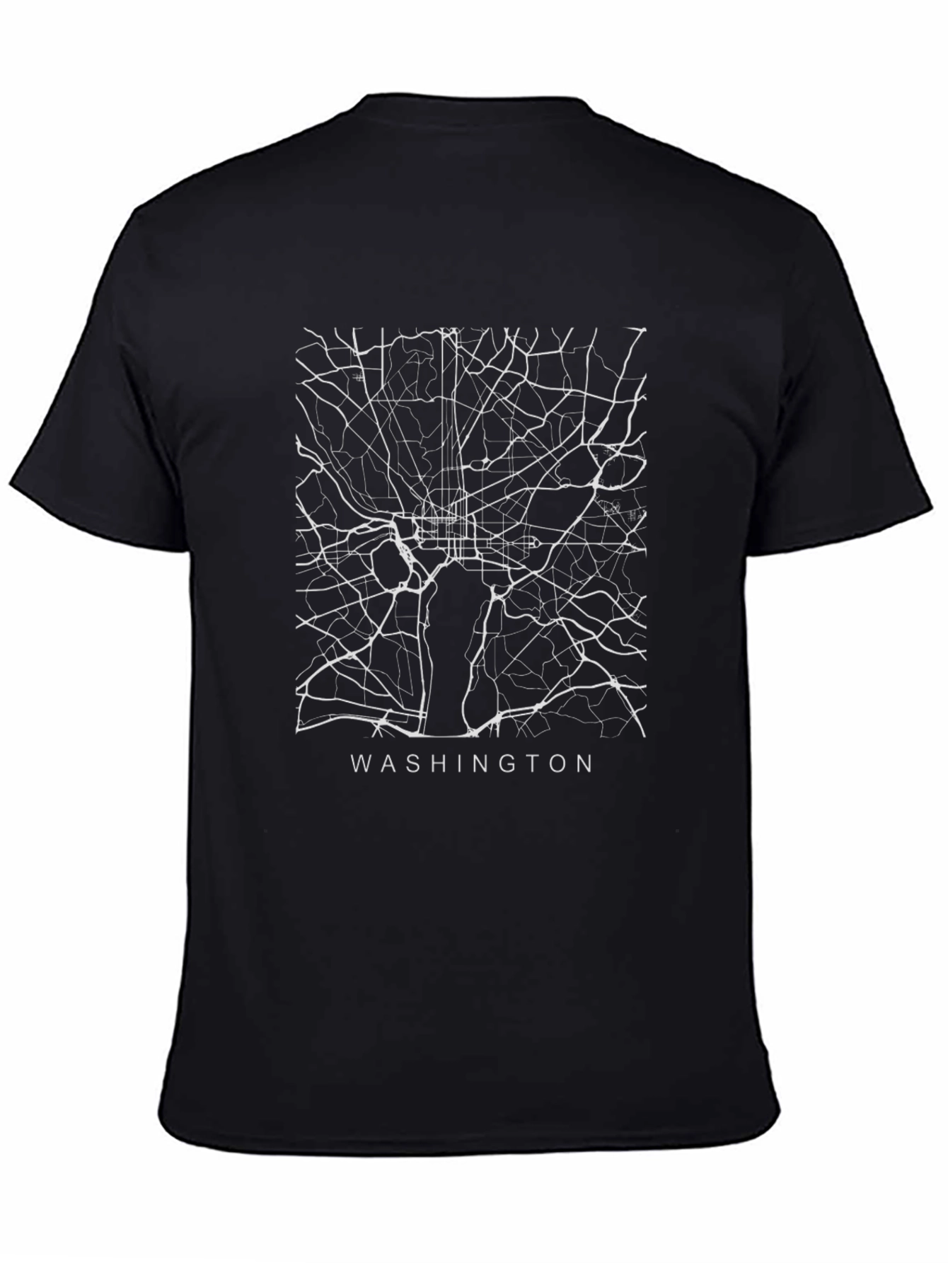 Washington D.C. Map Graphic T-Shirt - Black