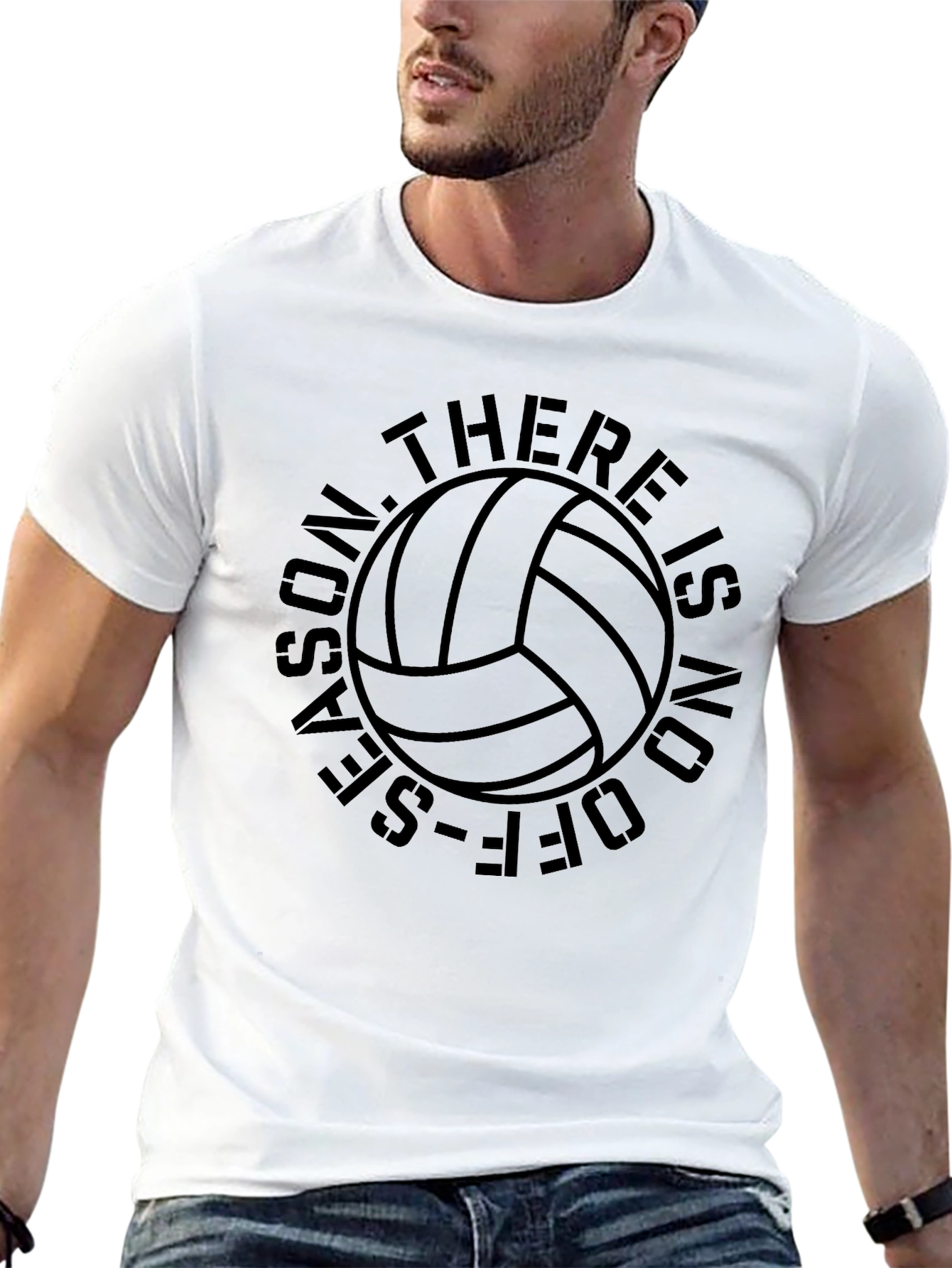 Volleyball All-Season Black Graphic Tee