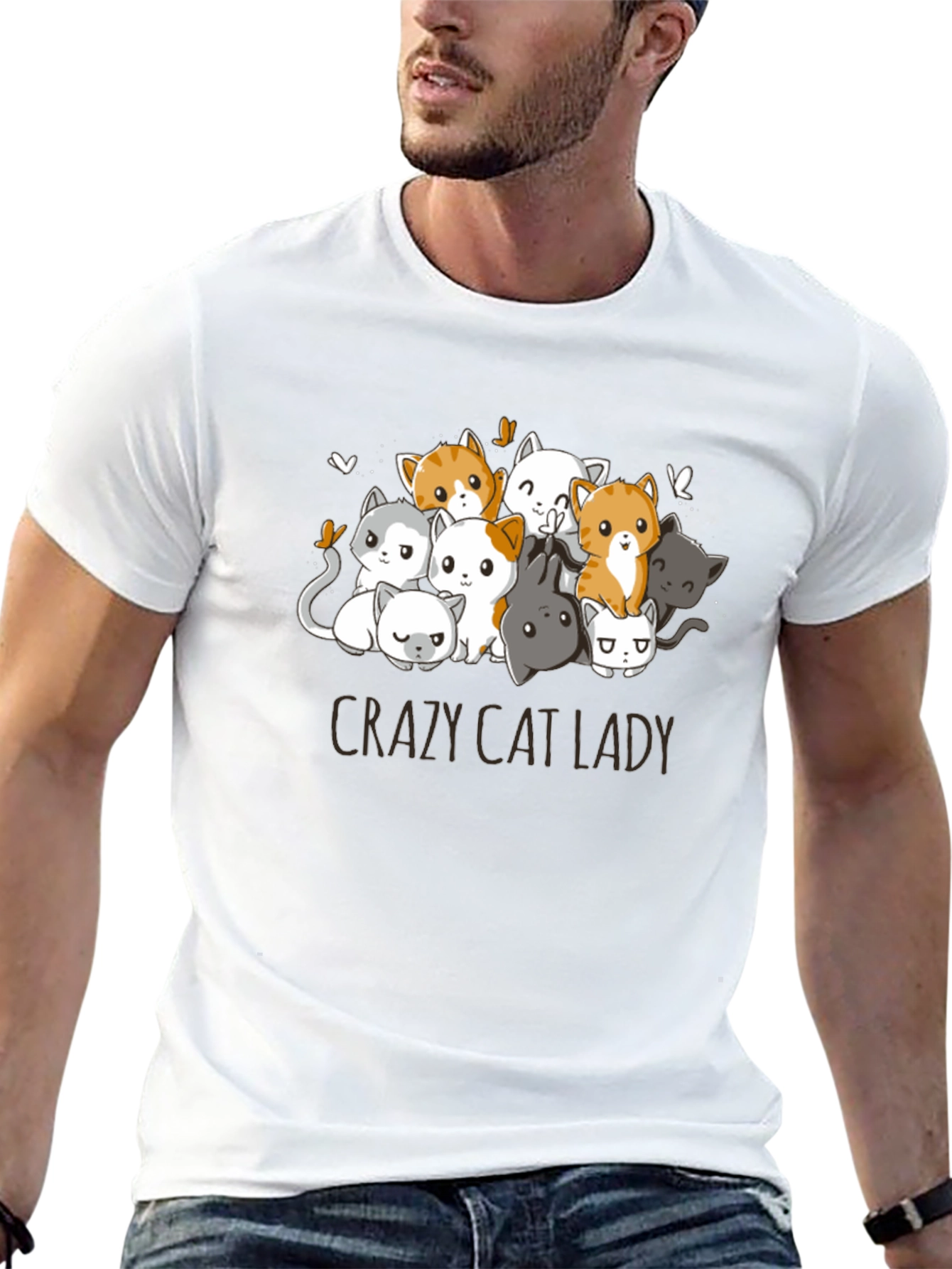 Crazy Cat Lady T-Shirt - Cute Kitten Design