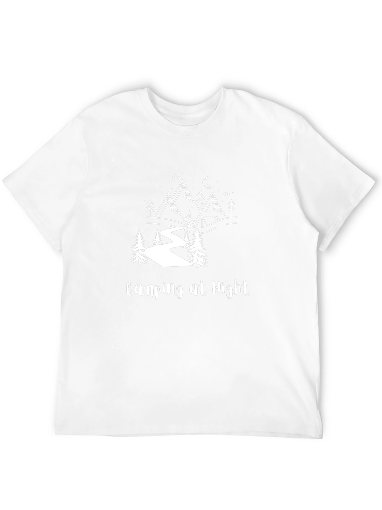 Camping at Night Black T-Shirt