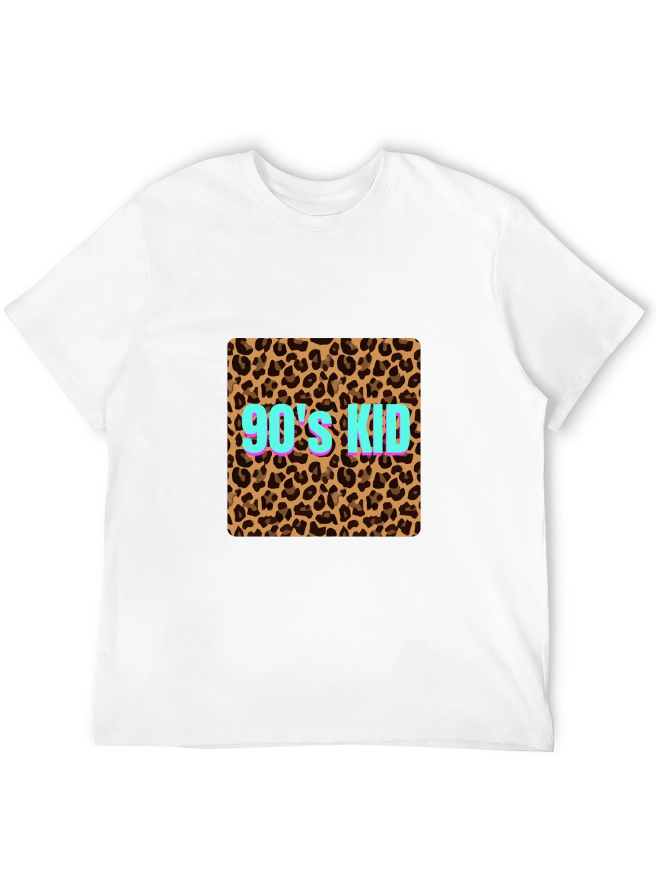 90s Kid Leopard Print Black T-Shirt