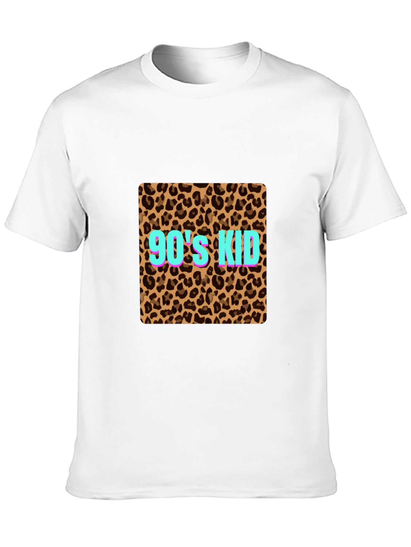 90s Kid Leopard Print Black T-Shirt