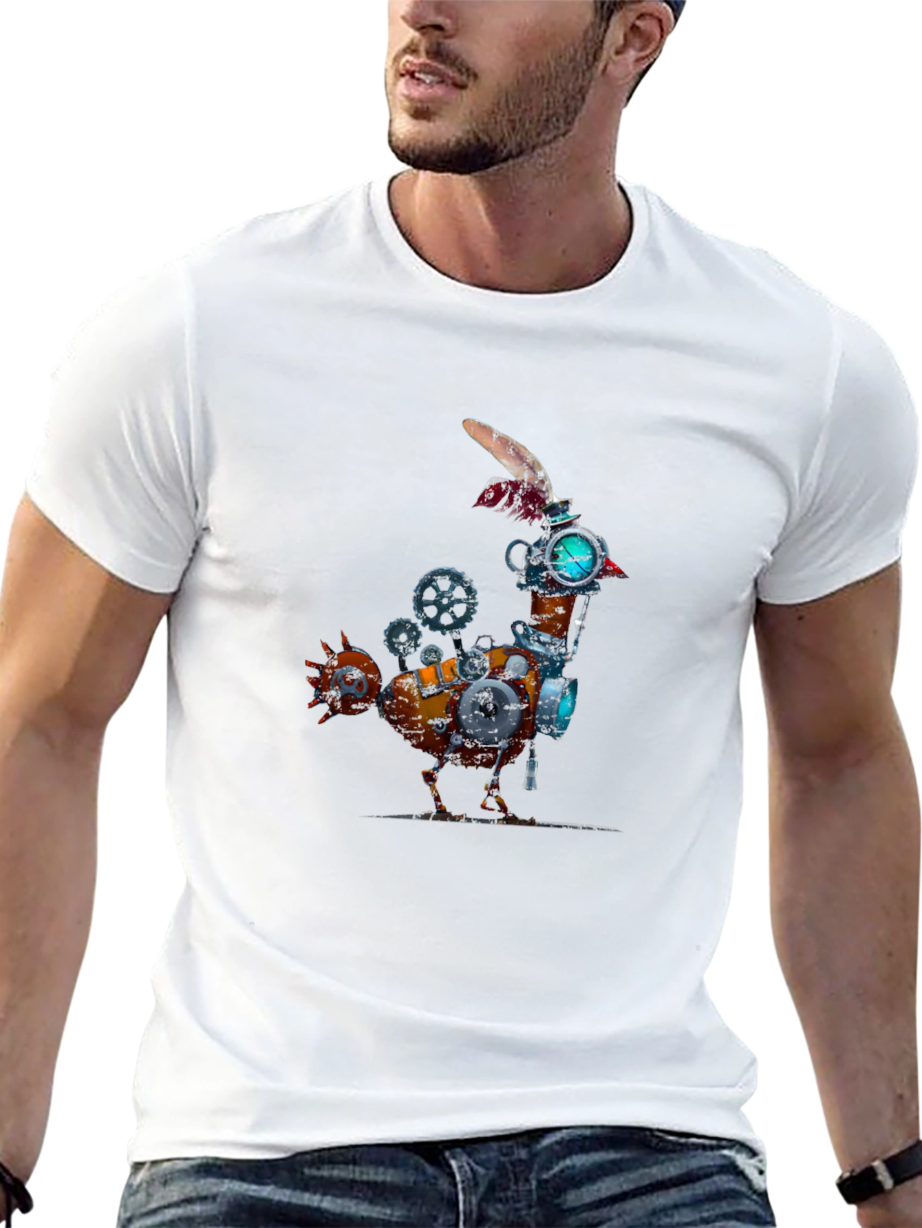 Steampunk Mechanical Chicken Graphic Tee