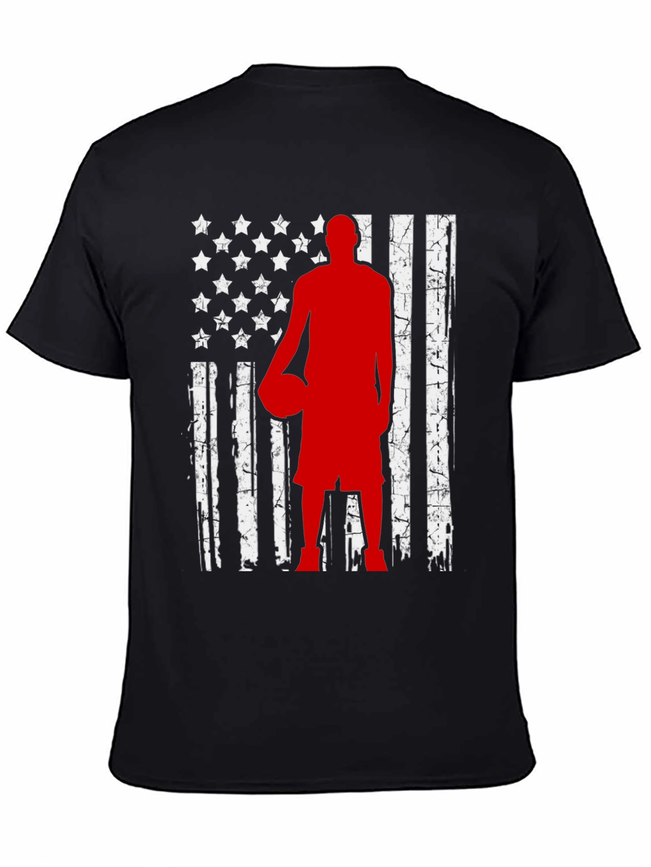 Basketball American Flag Graphic T-Shirt