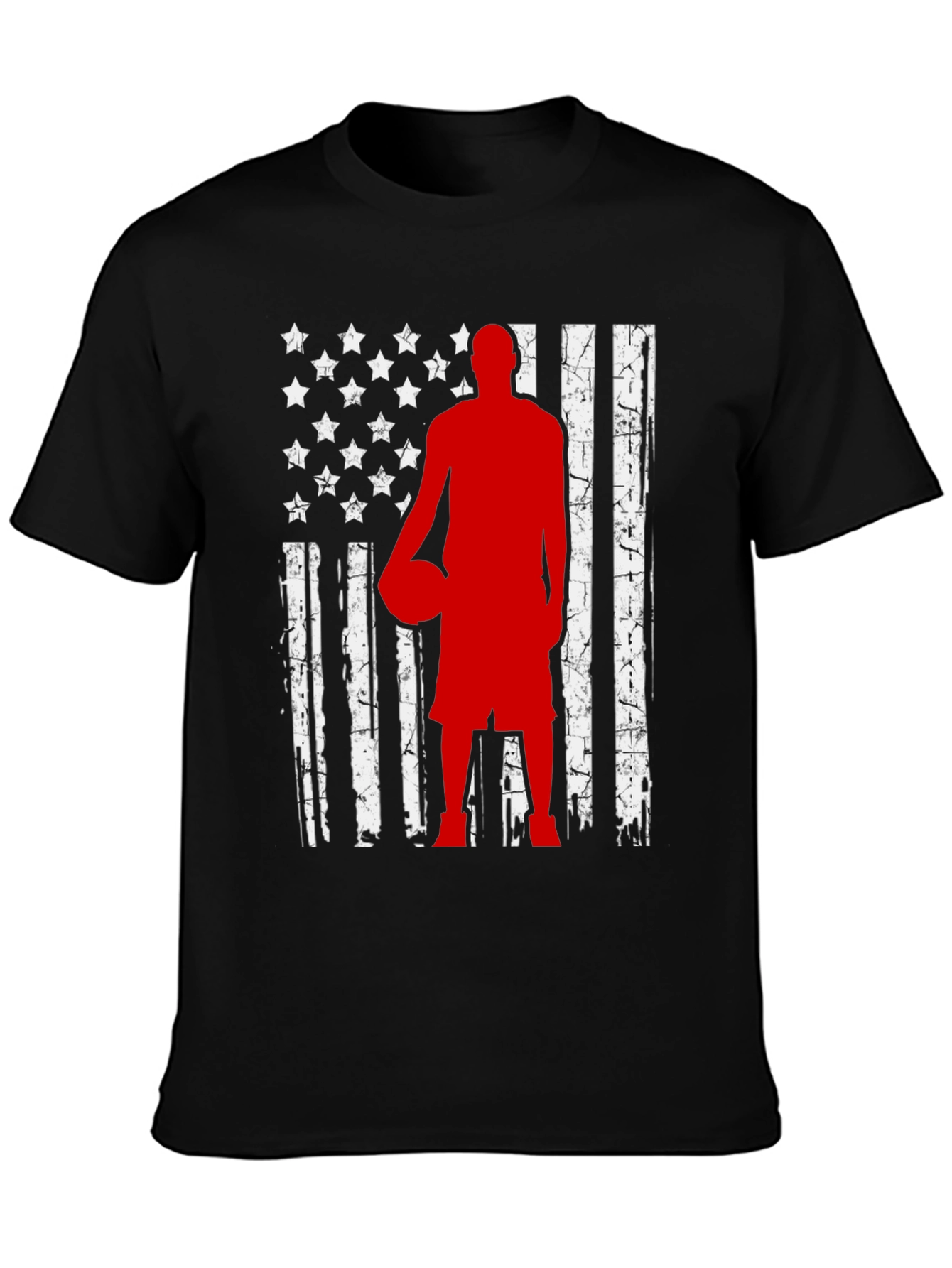 Basketball American Flag Graphic T-Shirt