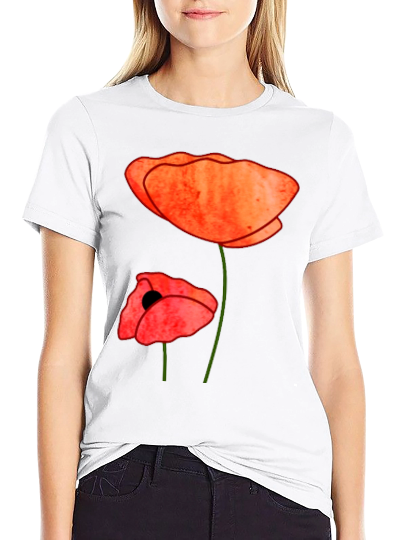 Poppy Flower Graphic Tee