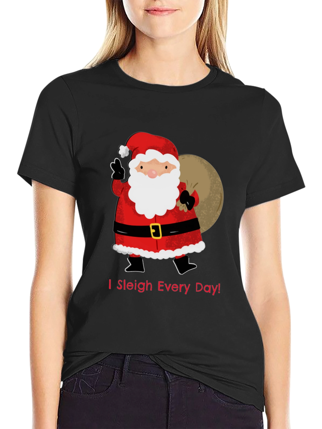I Sleigh Every Day Santa T-Shirt