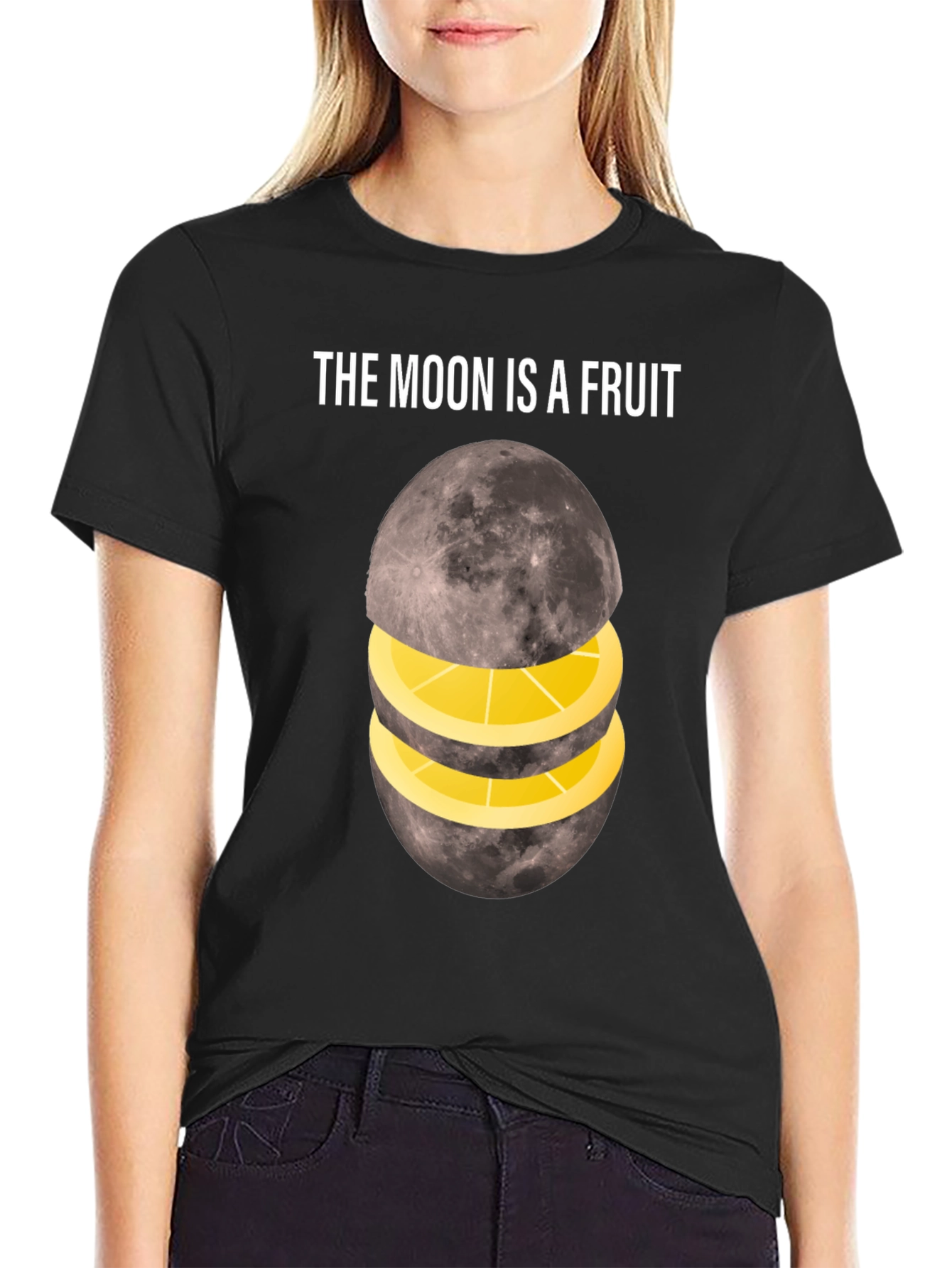Moon Fruit Slice Graphic T-Shirt