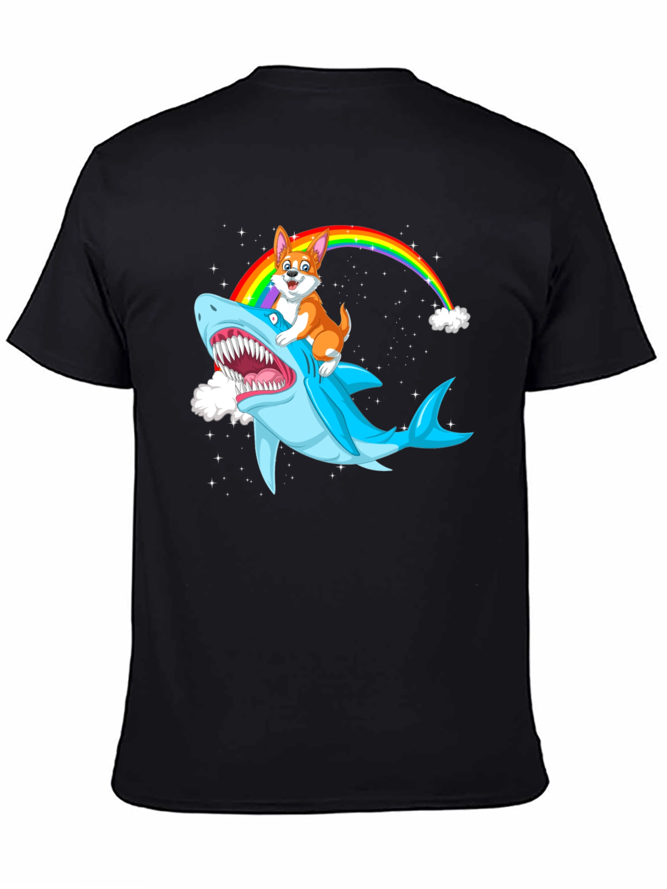 Shark Corgi Rainbow T-Shirt