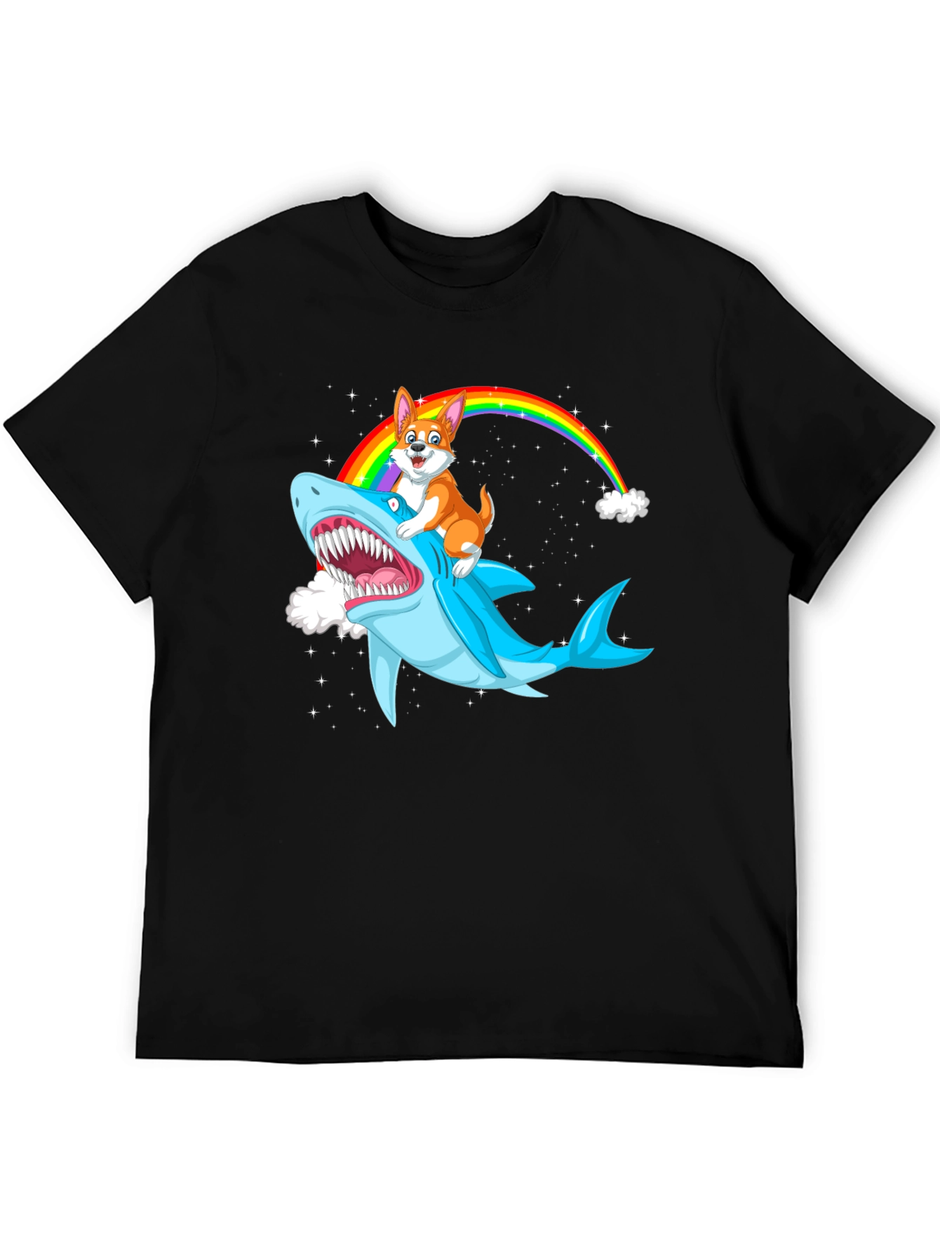 Shark Corgi Rainbow T-Shirt