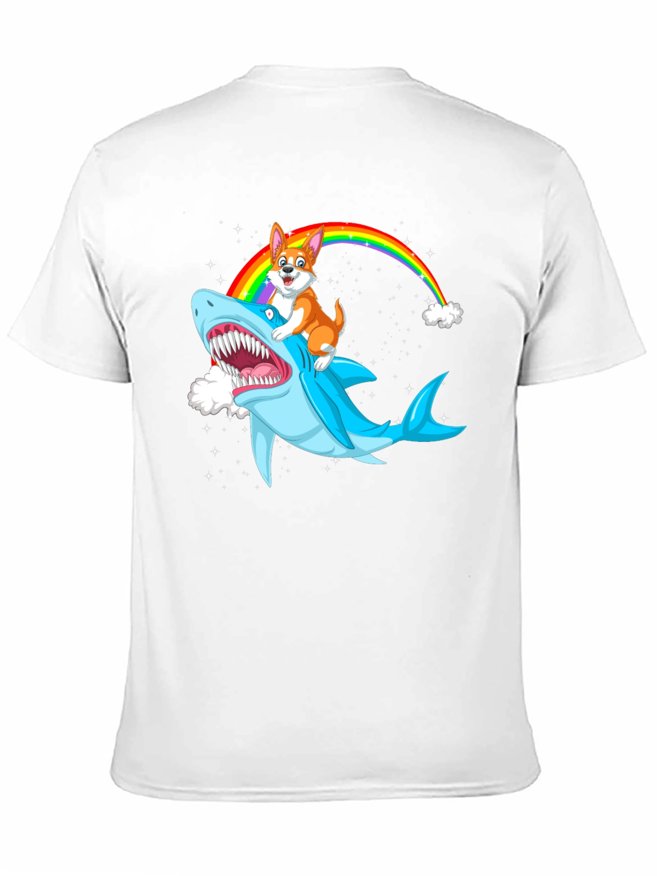 Shark Corgi Rainbow T-Shirt