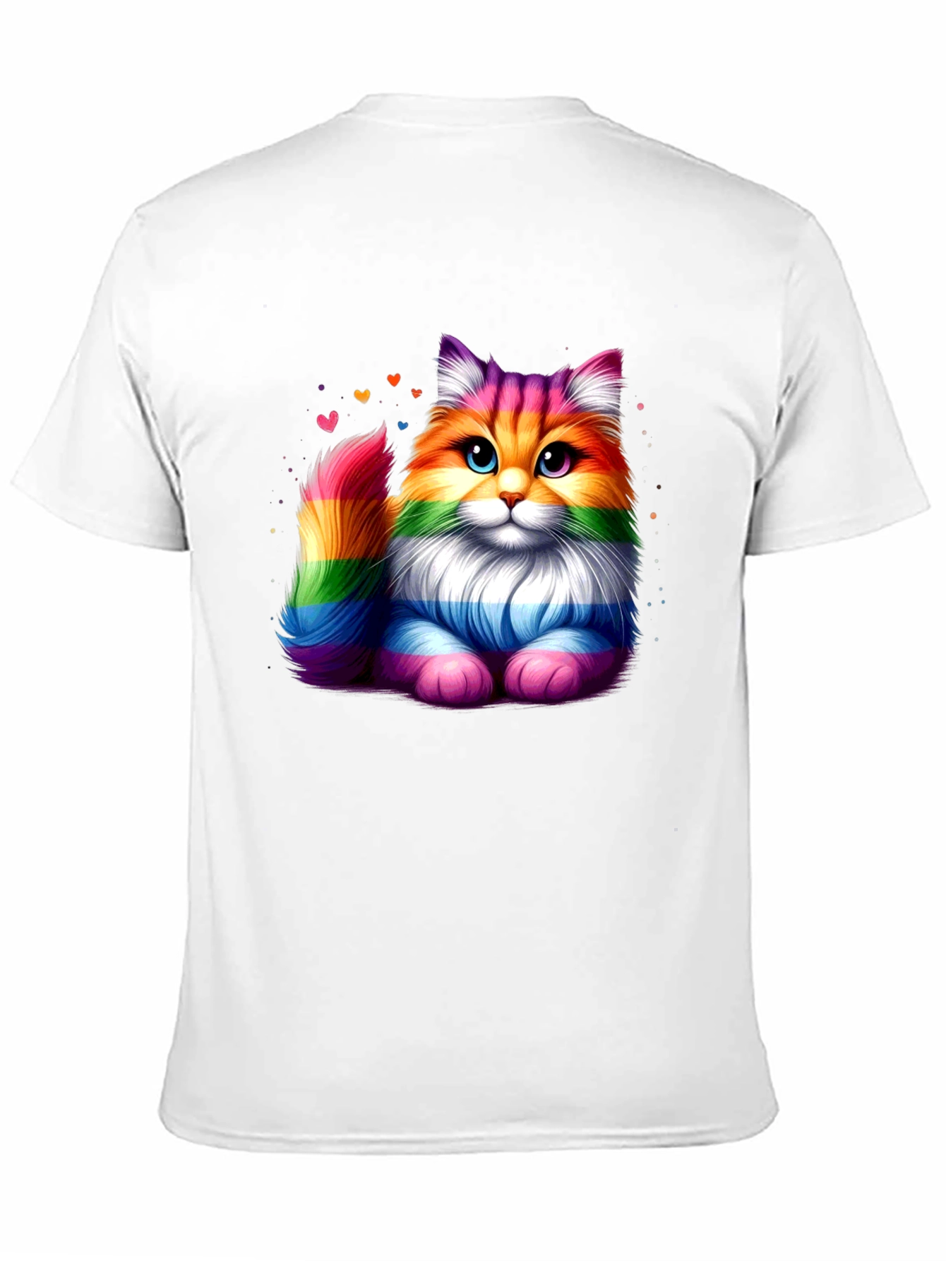 Rainbow Pride Cat Graphic Tee - Black T-Shirt