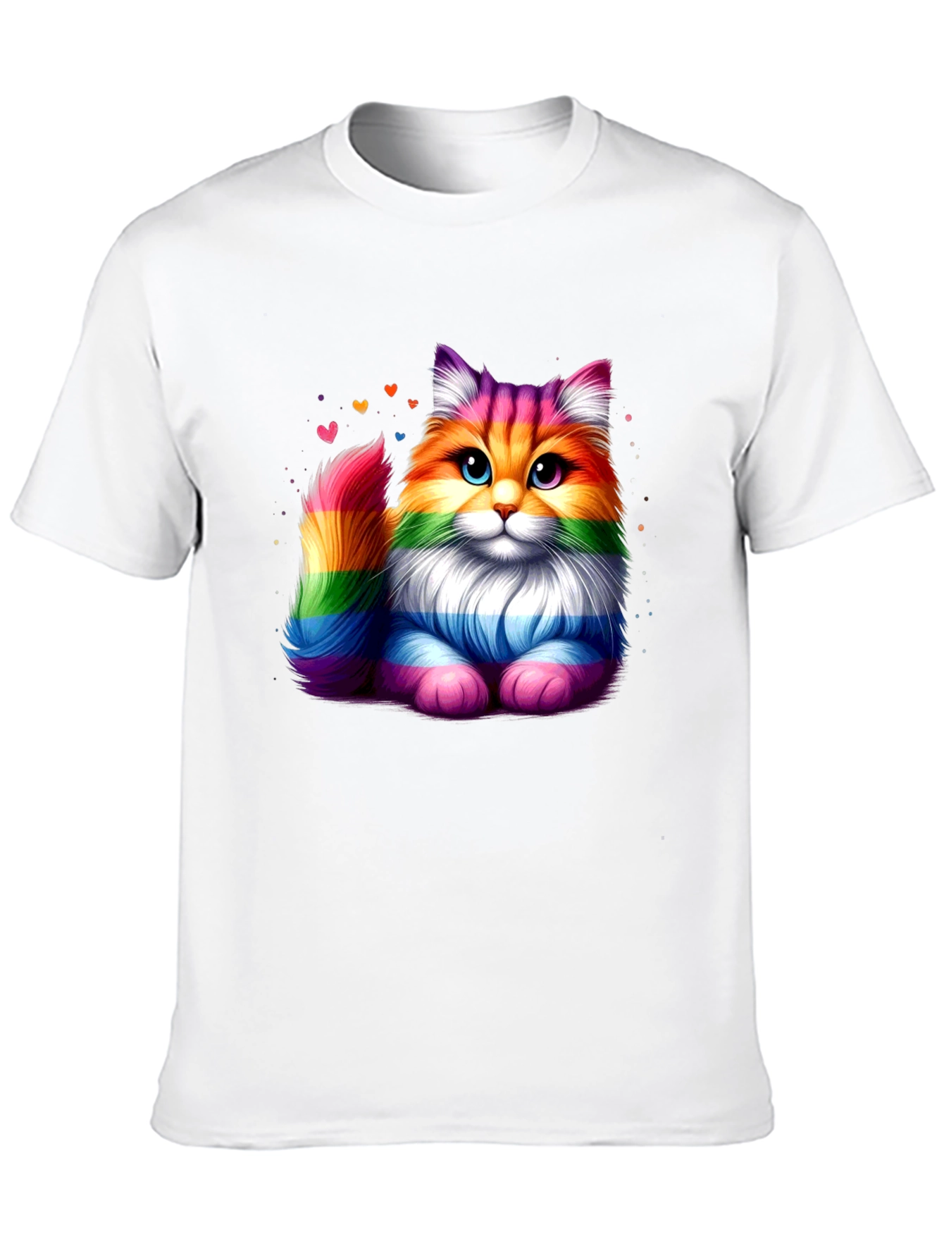 Rainbow Pride Cat Graphic Tee - Black T-Shirt