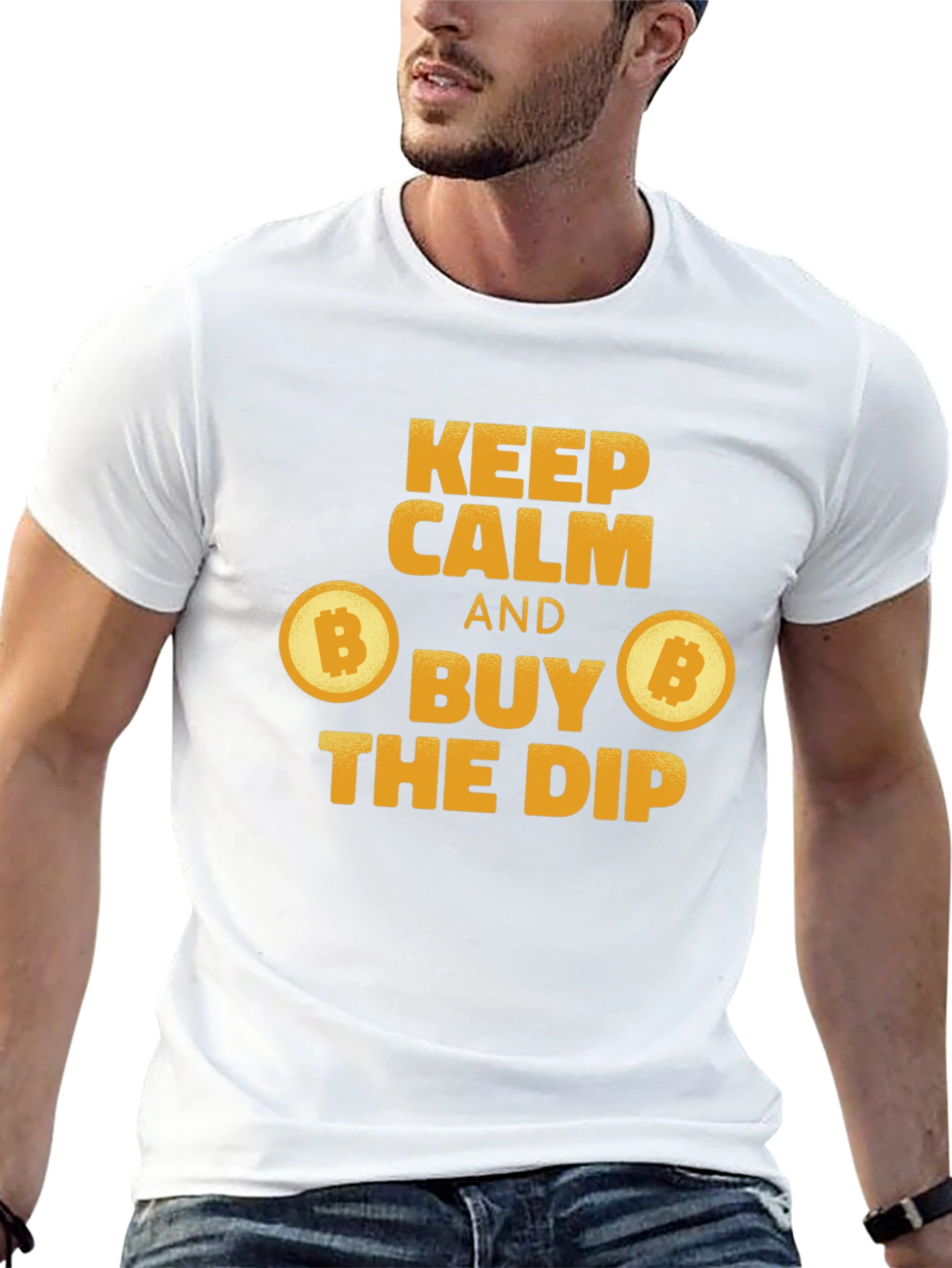 Keep Calm Buy The Dip Bitcoin Crypto Black T-Shirt