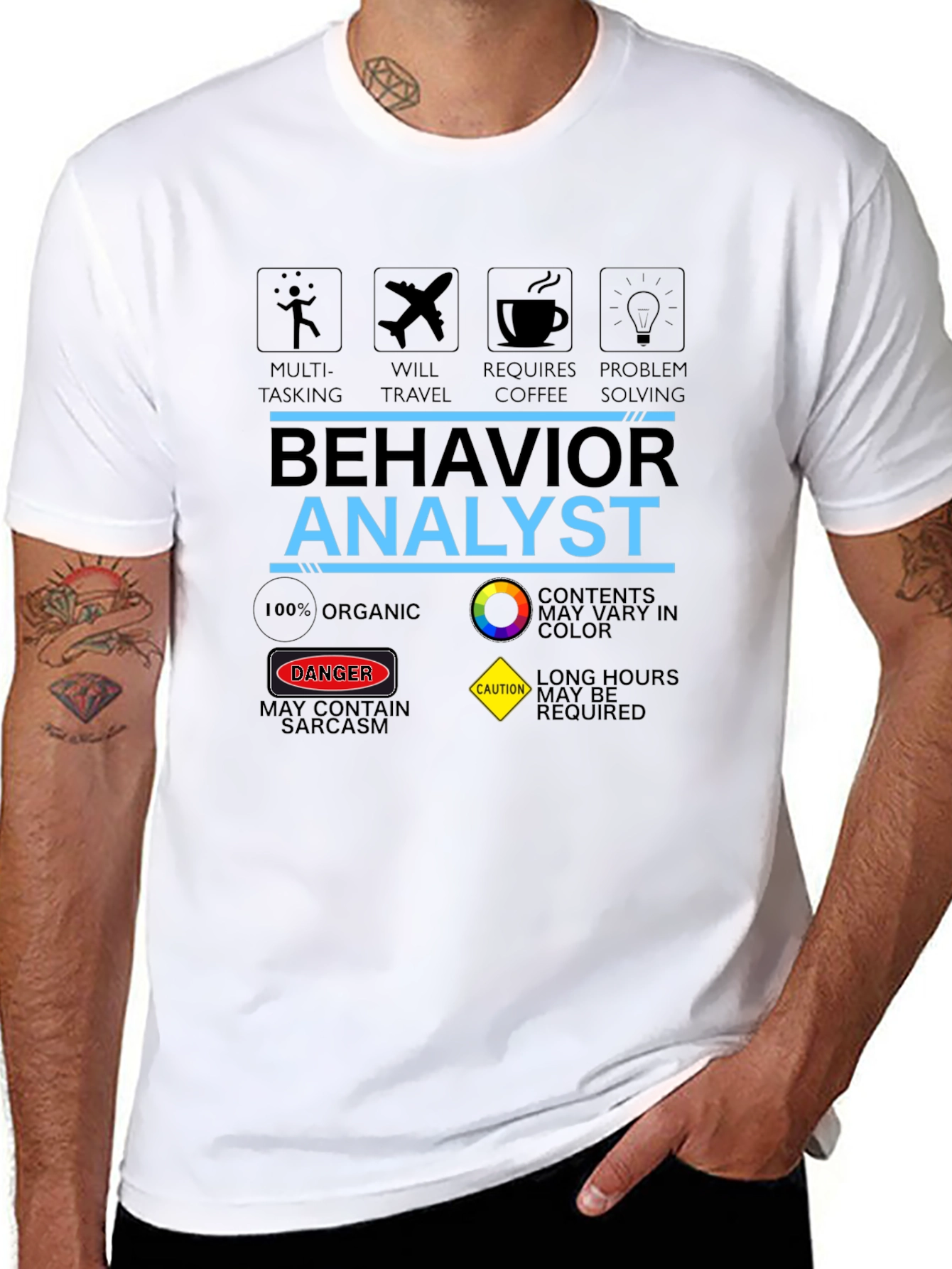Behavior Analyst T-Shirt: Multi-Tasking Coffee & Problem Solving