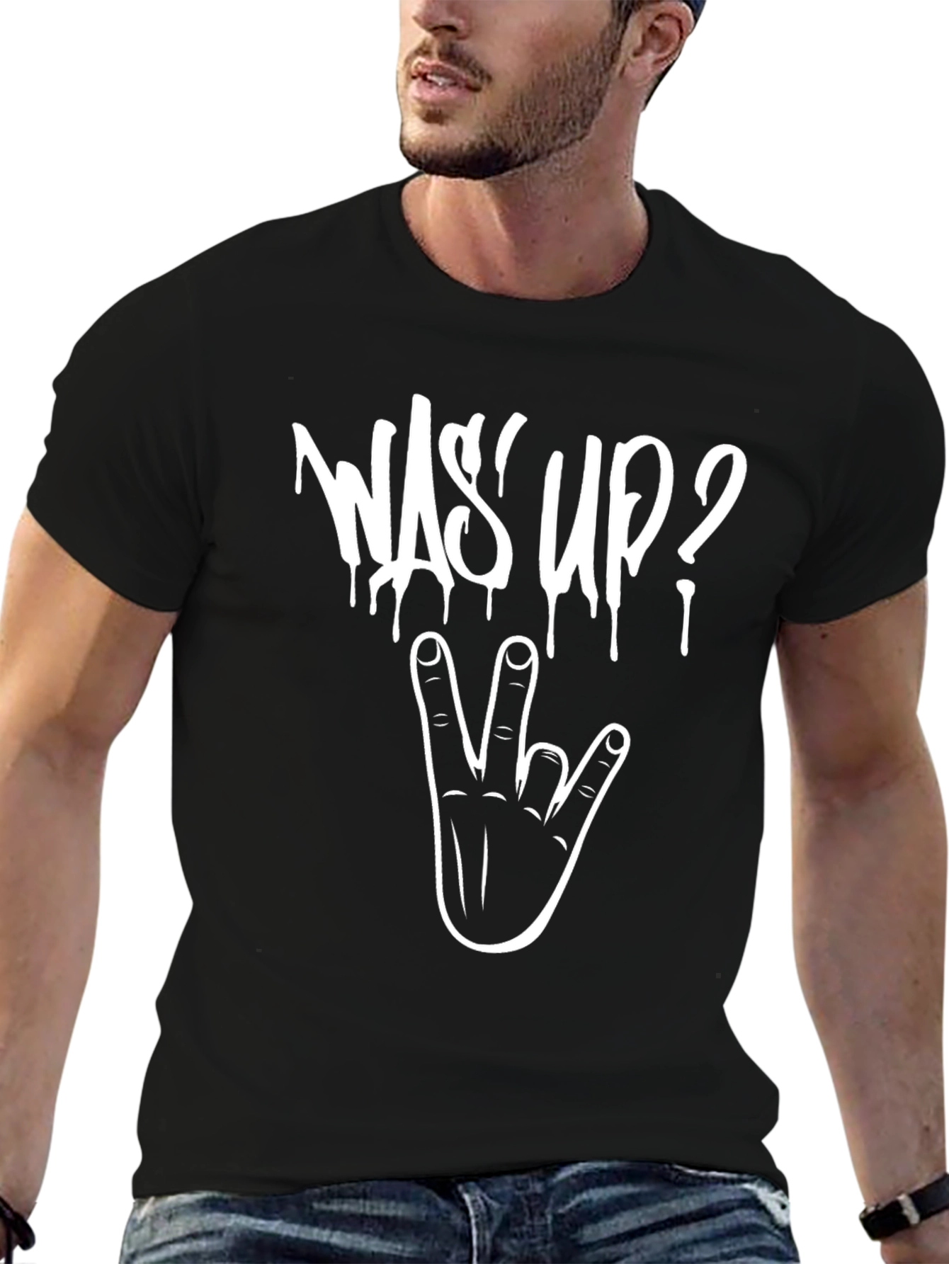 Was Up? Graphic T-Shirt - Black Cotton Tee