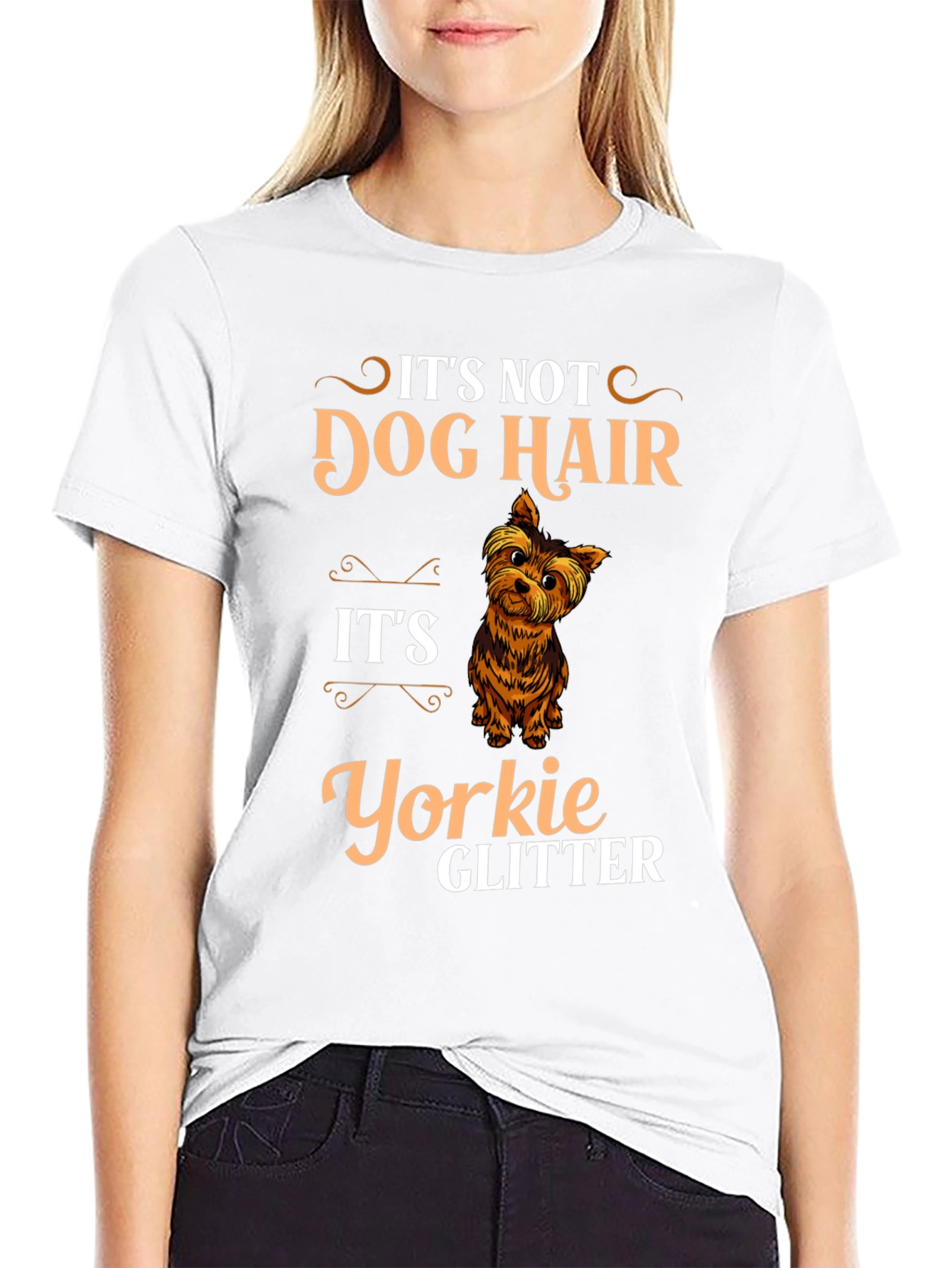 Its Not Dog Hair Its Yorkie Glitter T-Shirt