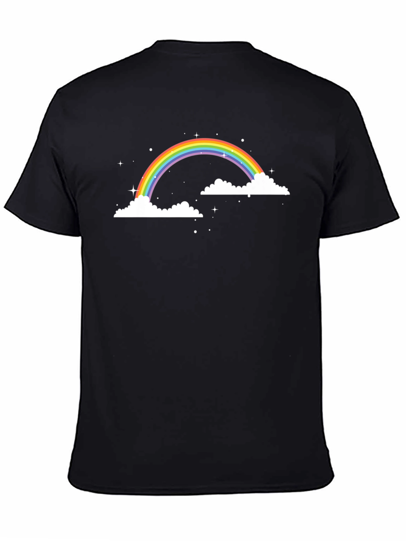 Rainbow Cloud Graphic Tee - Black Unisex T-Shirt