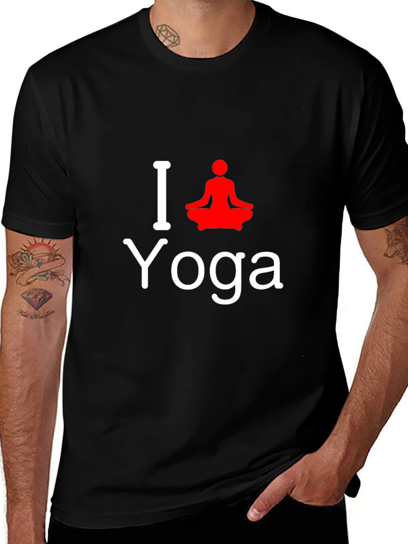I Love Yoga T-Shirt - Black Cotton Tee
