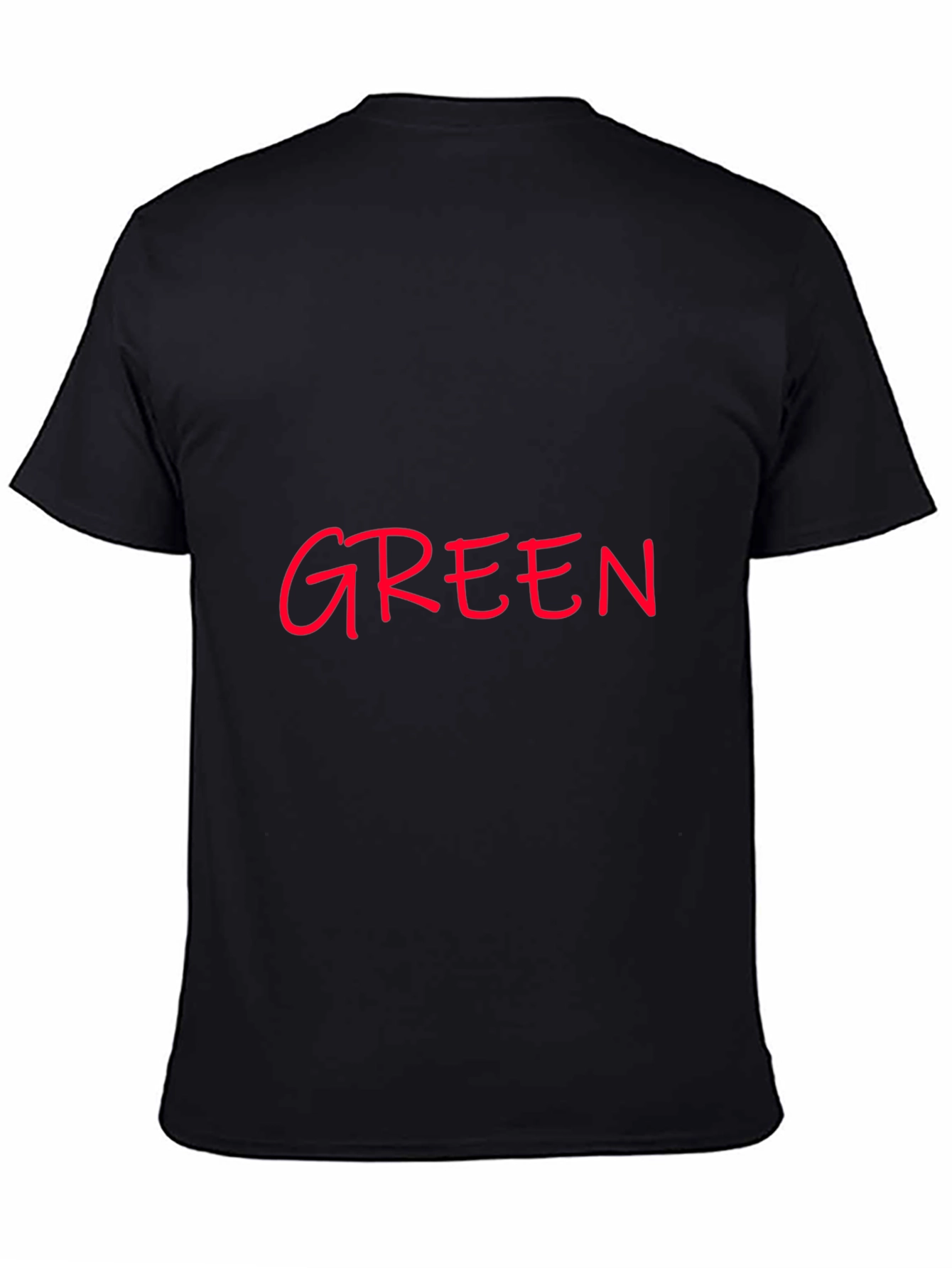 Modern Black T-Shirt with Red GREEN Print