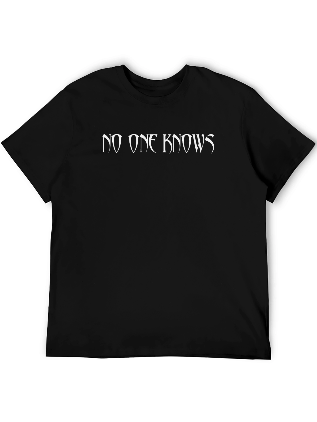 No One Knows Graphic T-Shirt - Black Cotton Blend