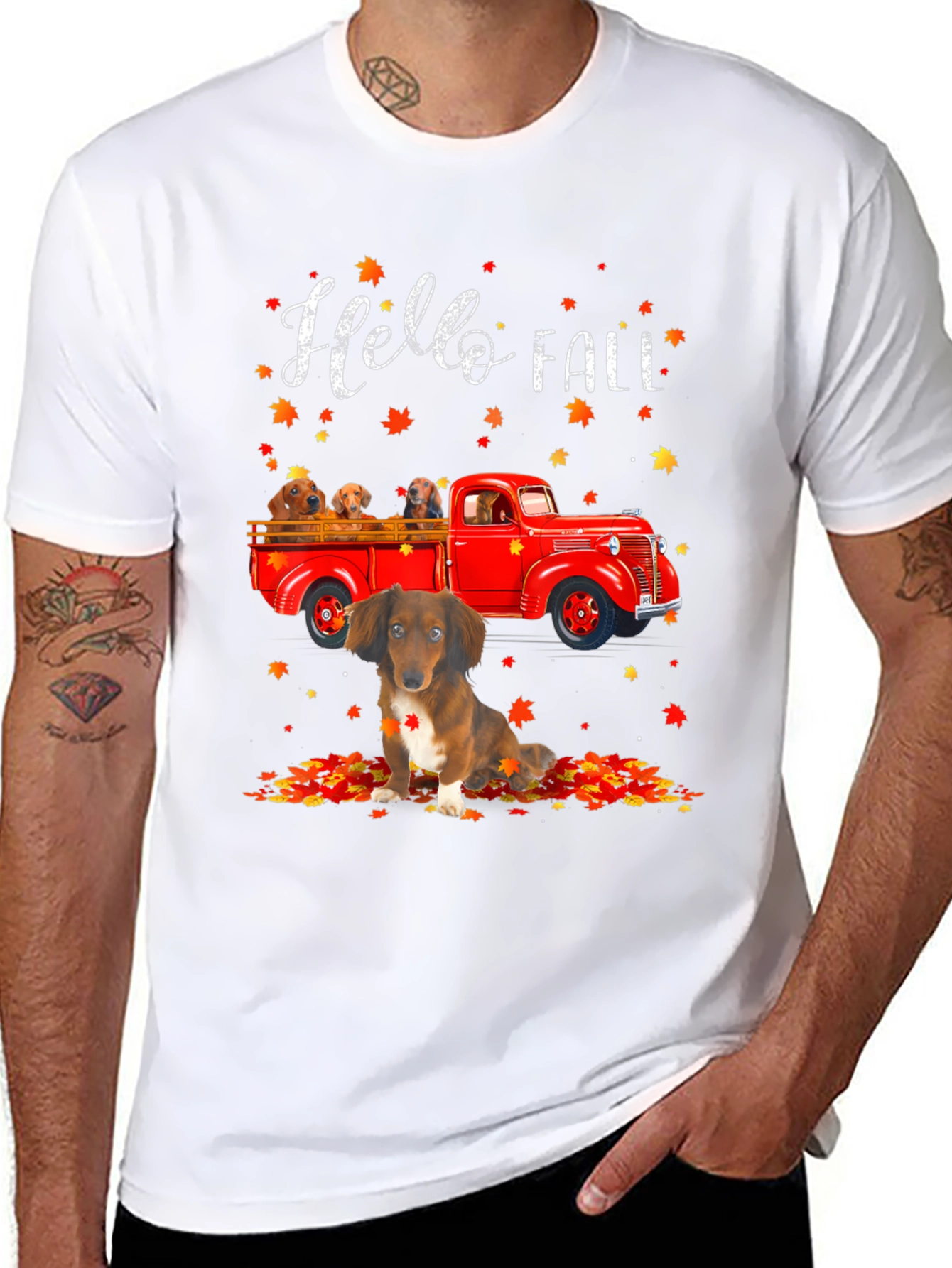 Hello Fall Dachshund T-Shirt