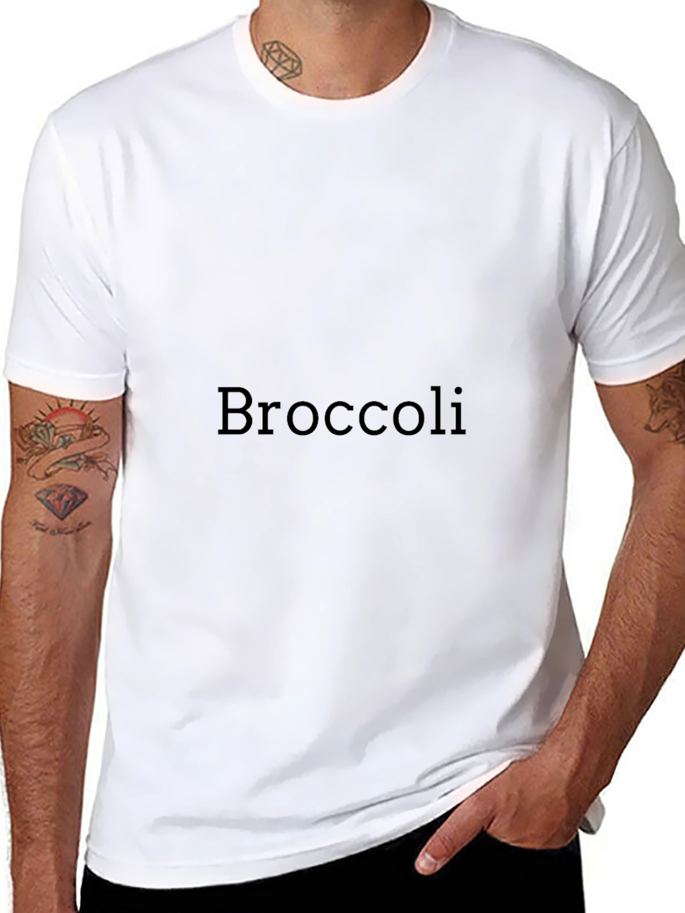 Broccoli Graphic Black T-Shirt