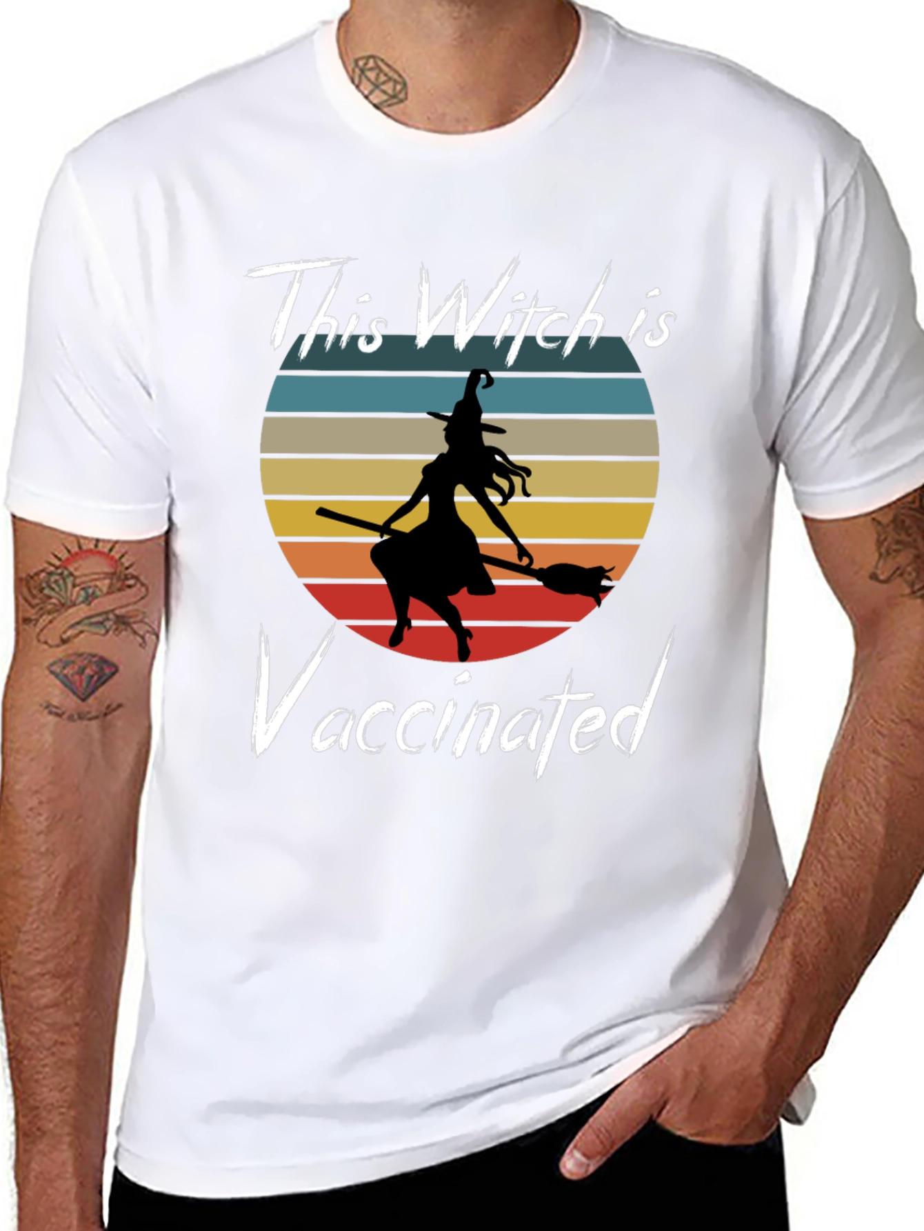 Vaccinated Witch Graphic T-Shirt