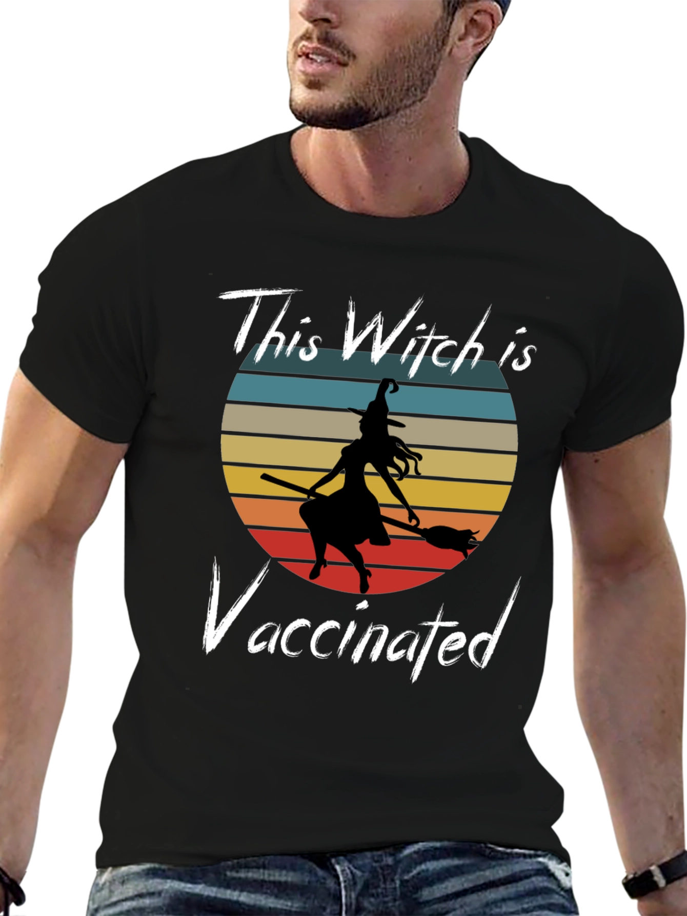 Vaccinated Witch Graphic T-Shirt
