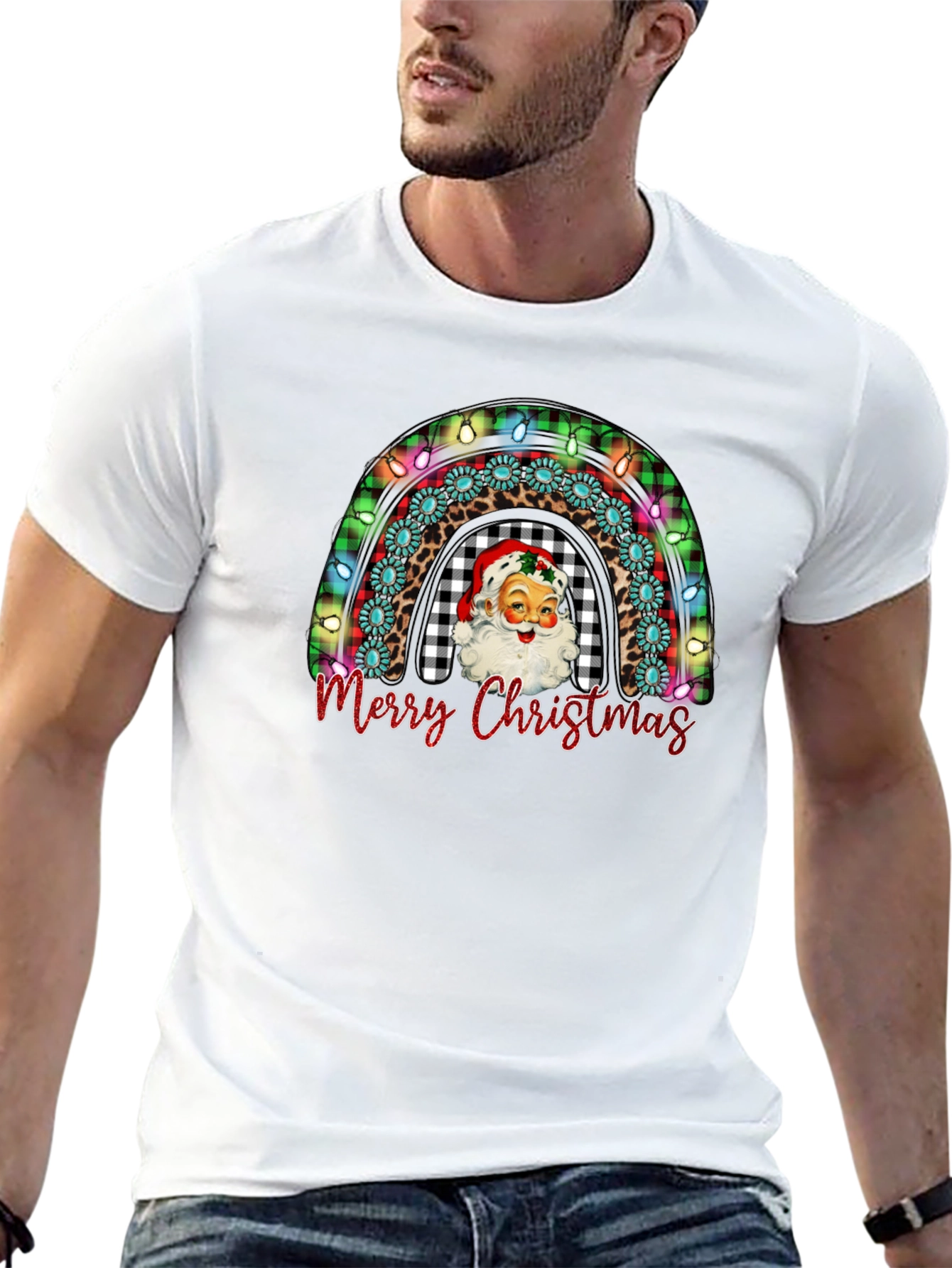 Merry Christmas Santa Rainbow T-Shirt