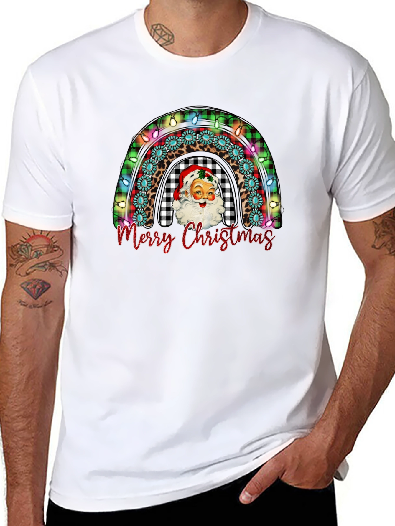 Merry Christmas Santa Rainbow T-Shirt
