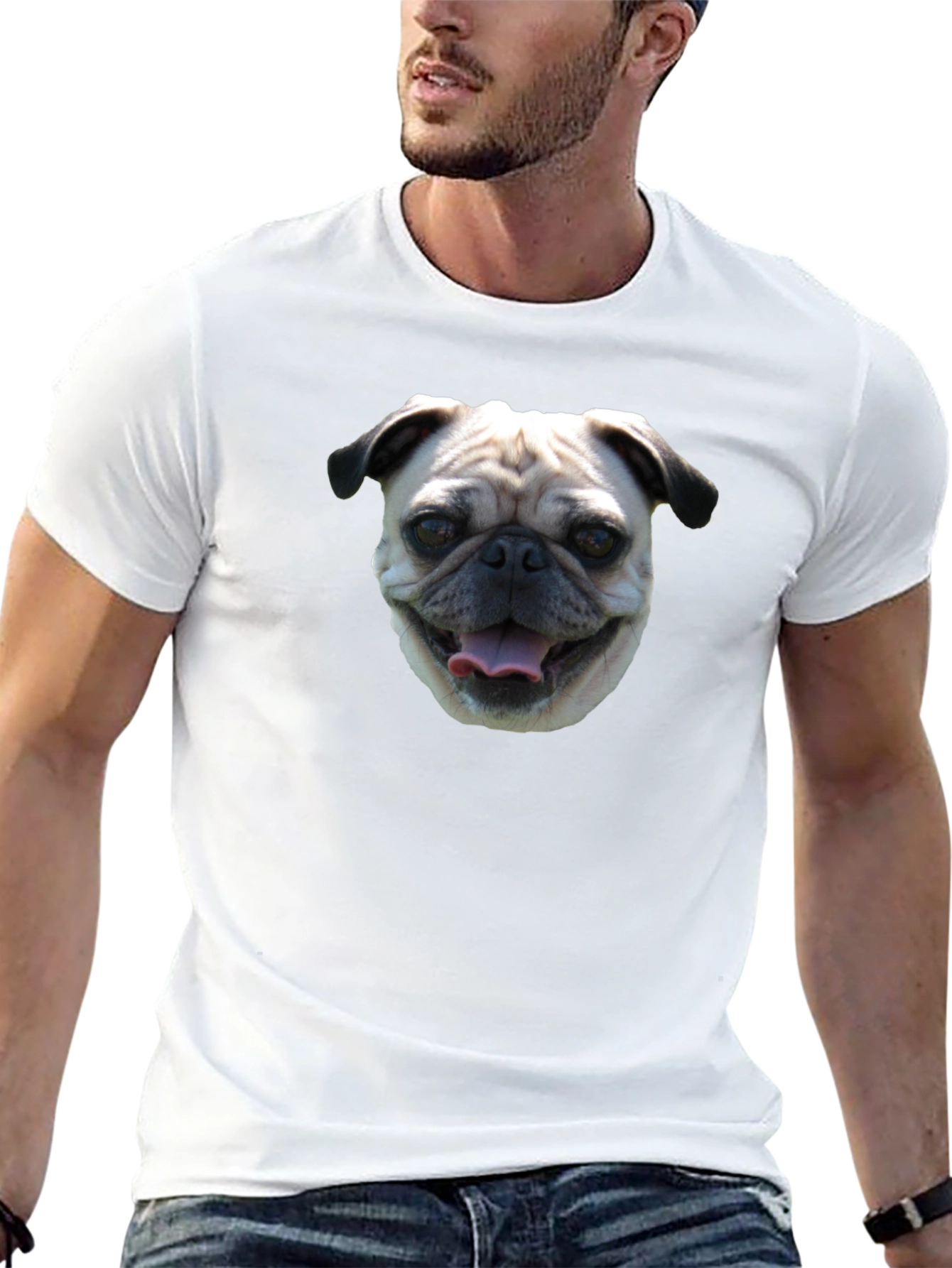 Pug Face Black T-Shirt
