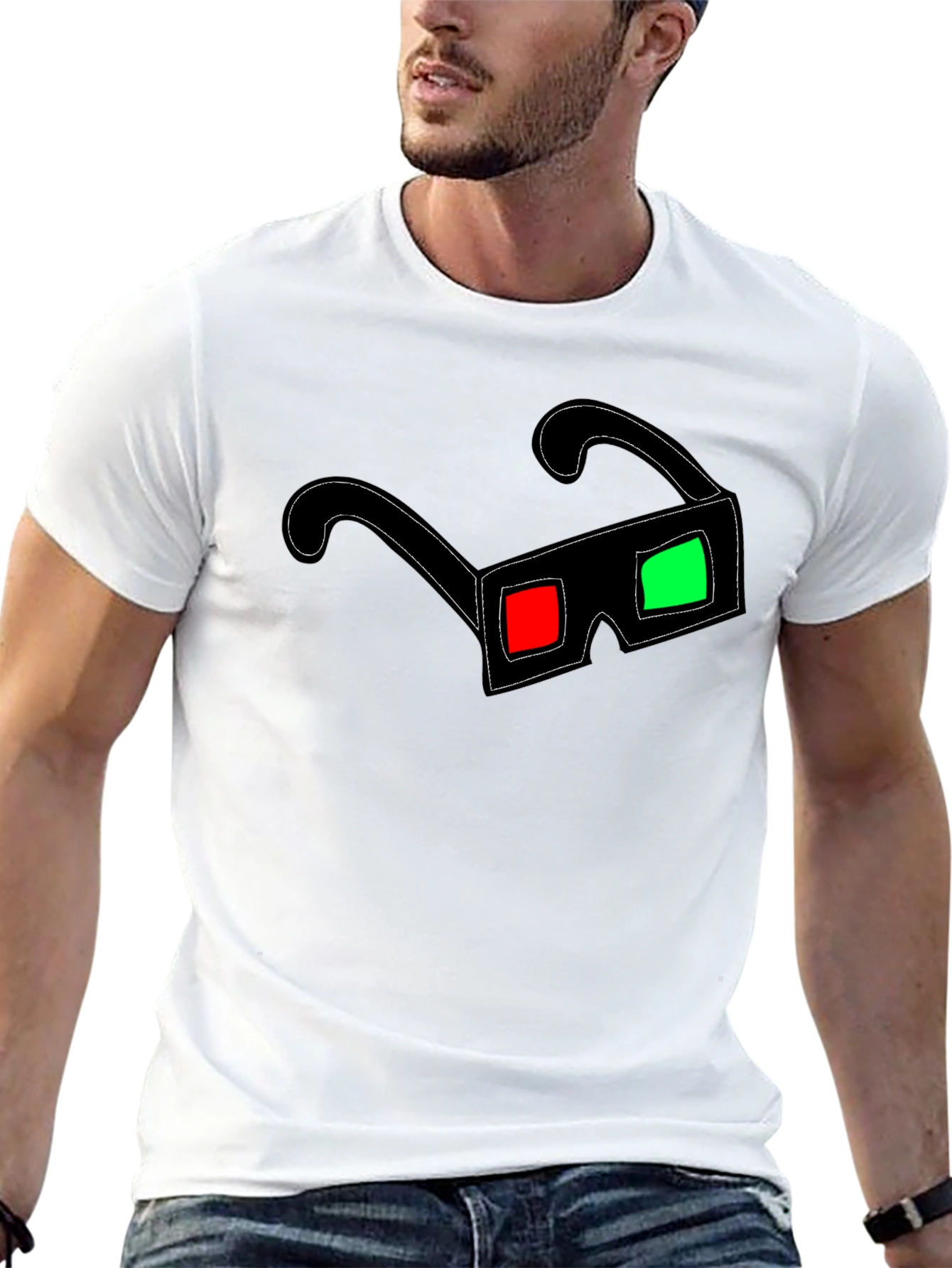 3D Glasses Graphic T-Shirt - Anaglyph Style Tee