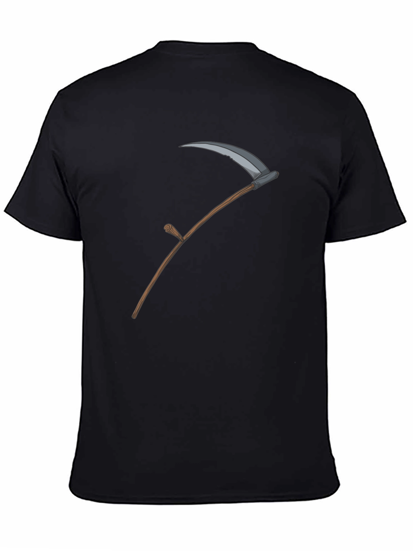Grim Reaper Scythe Graphic Tee - Black Cotton T-Shirt