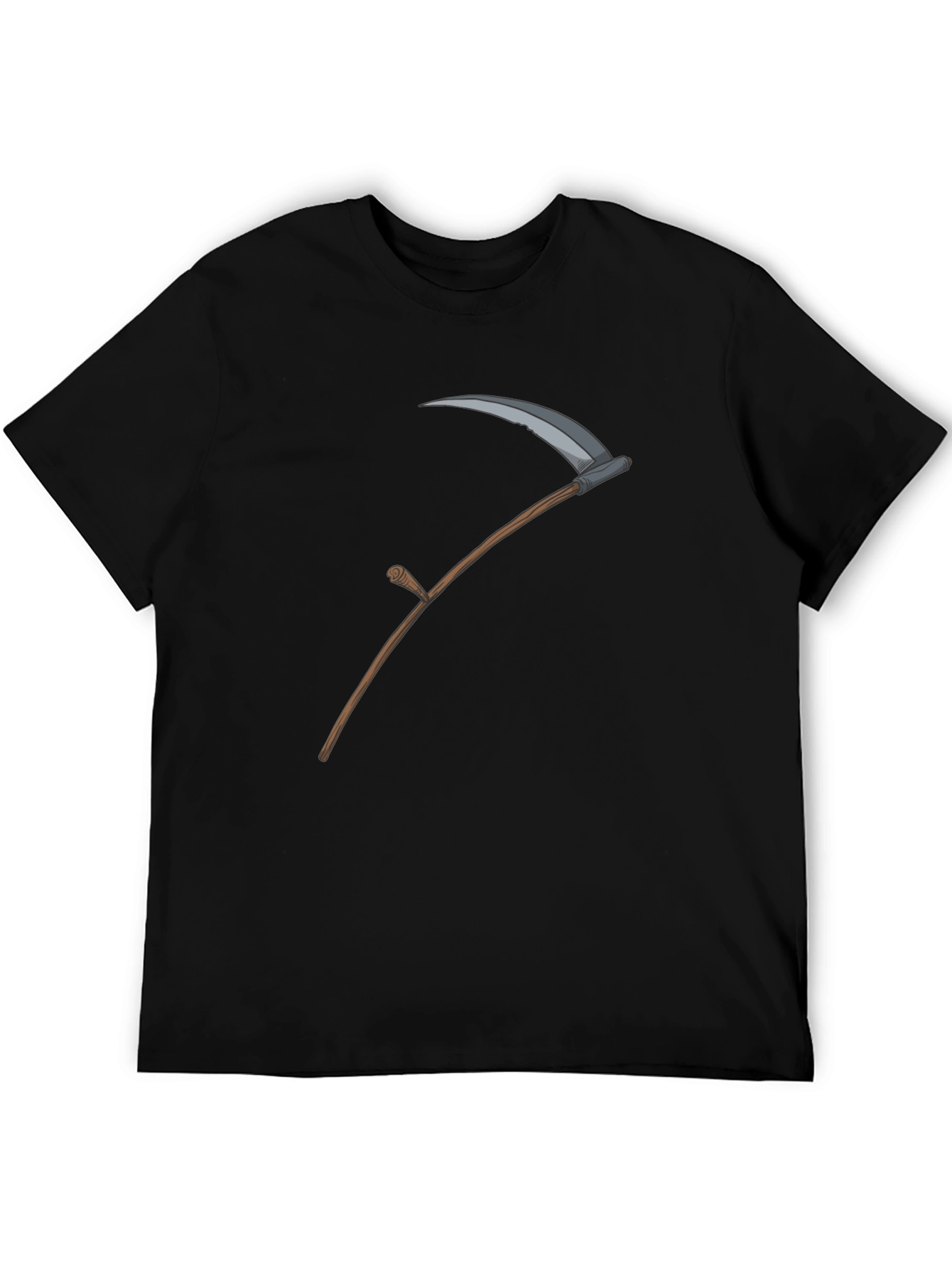 Grim Reaper Scythe Graphic Tee - Black Cotton T-Shirt
