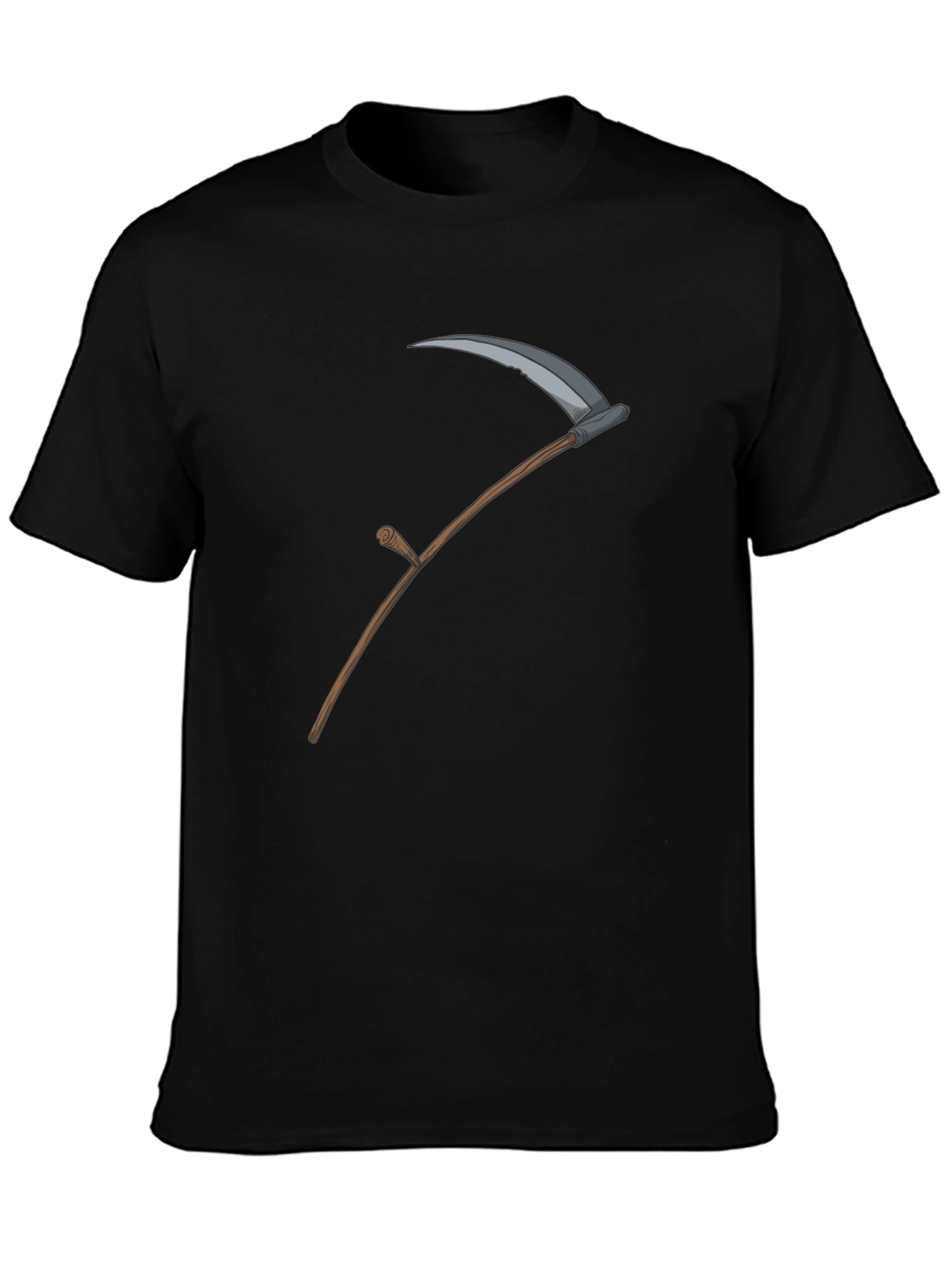 Grim Reaper Scythe Graphic Tee - Black Cotton T-Shirt