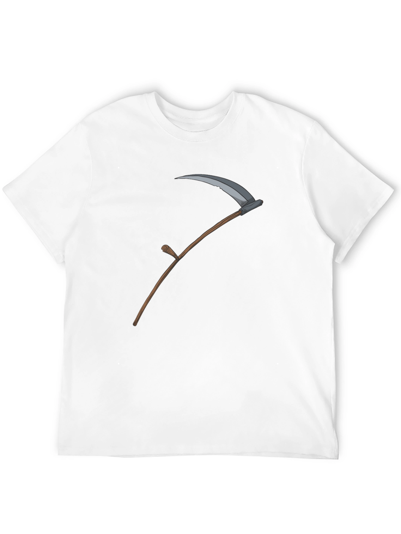 Grim Reaper Scythe Graphic Tee - Black Cotton T-Shirt