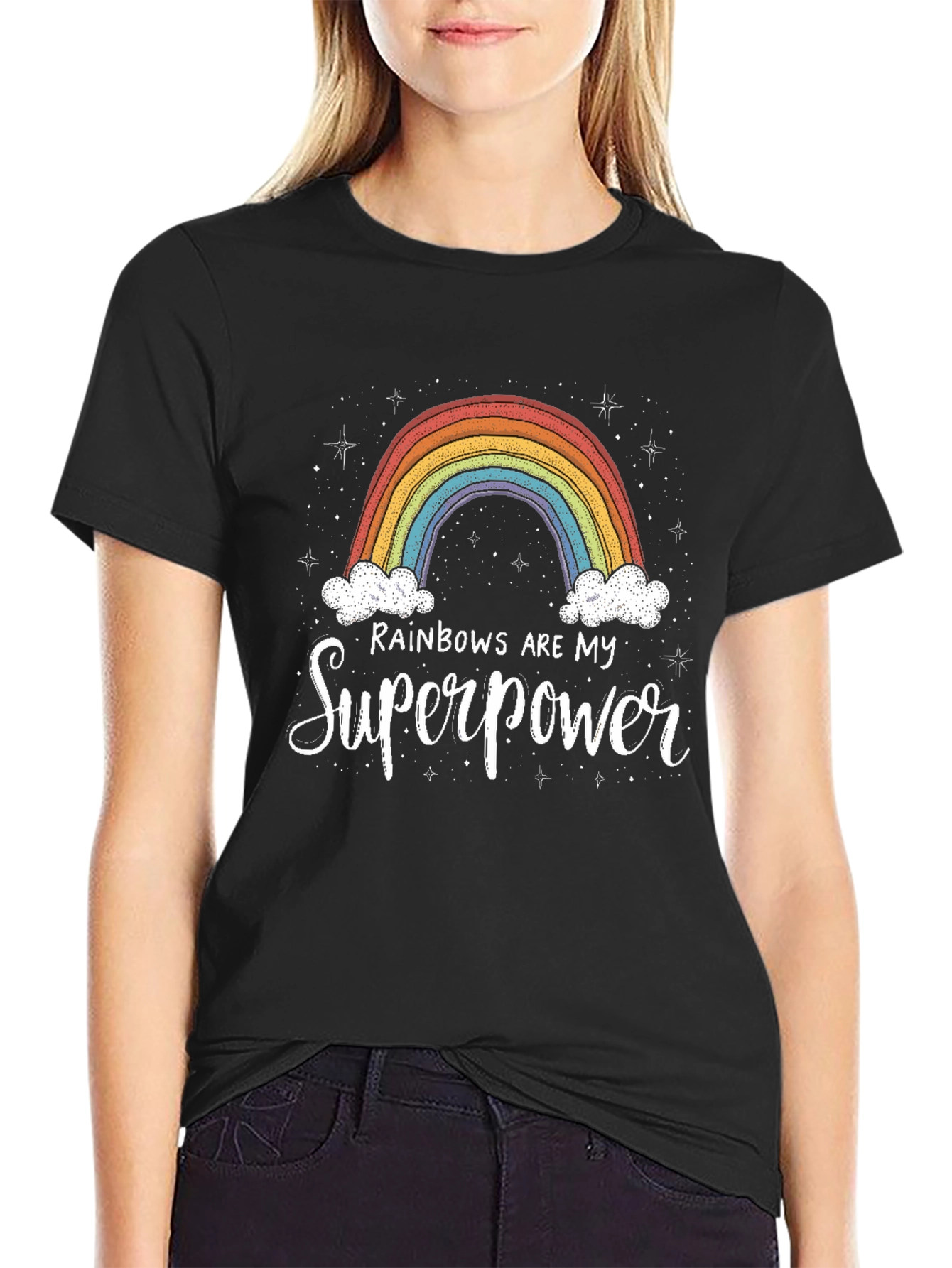 Rainbows Are My Superpower Black T-Shirt