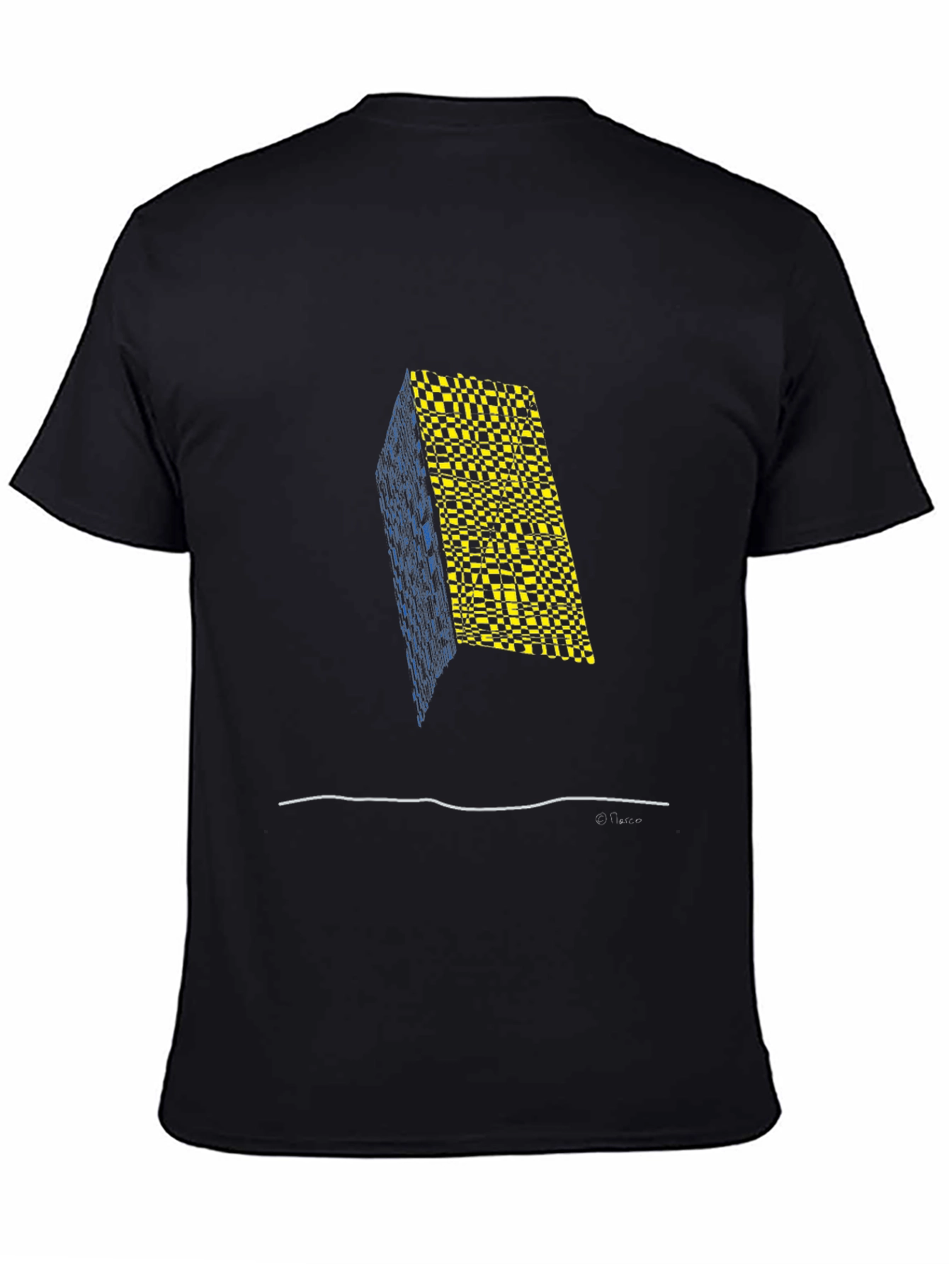 Abstract Geometric Print Mens Black T-Shirt