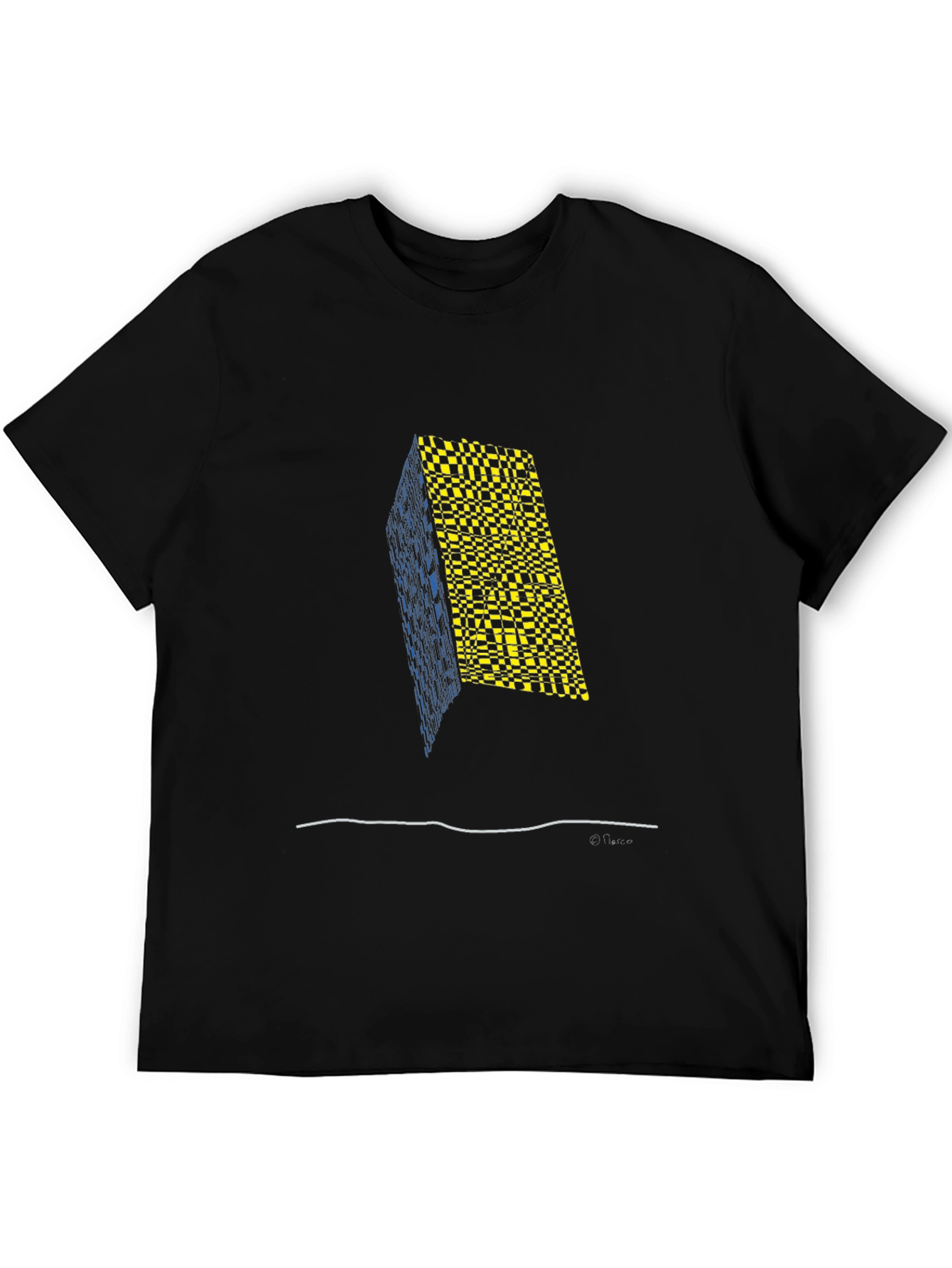 Abstract Geometric Print Mens Black T-Shirt