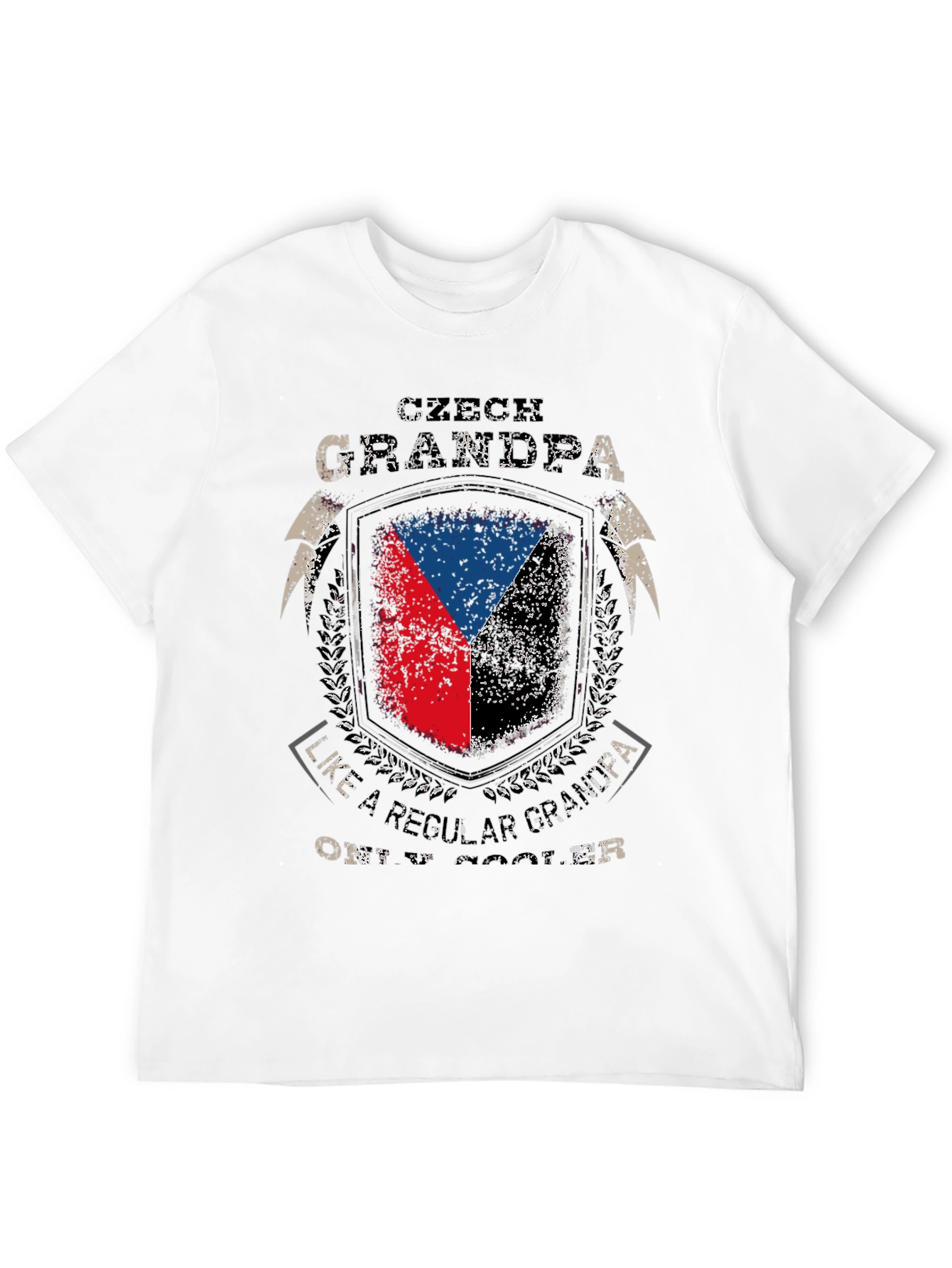 Czech GrandPa T-Shirt - Flag Shield Design