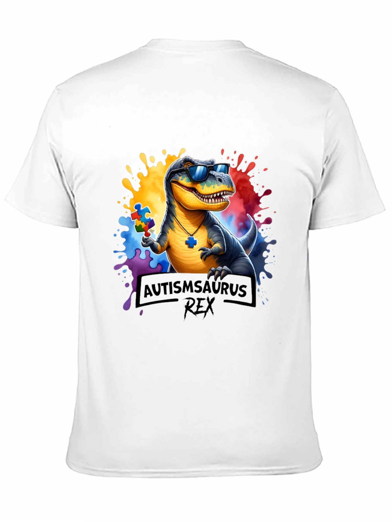 Autismsaurus Rex T-Shirt - Autism Awareness Dinosaur Tee