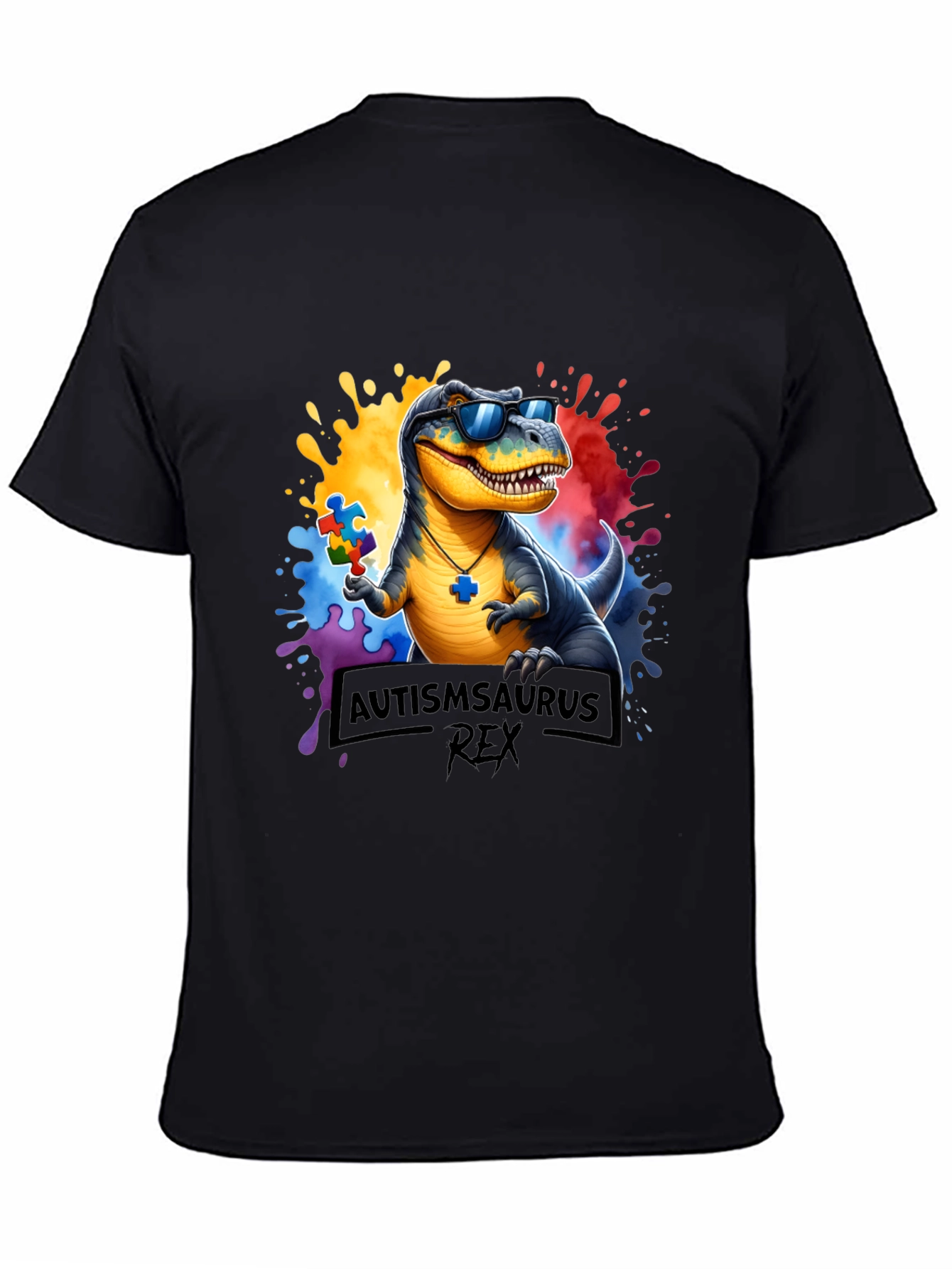 Autismsaurus Rex T-Shirt - Autism Awareness Dinosaur Tee
