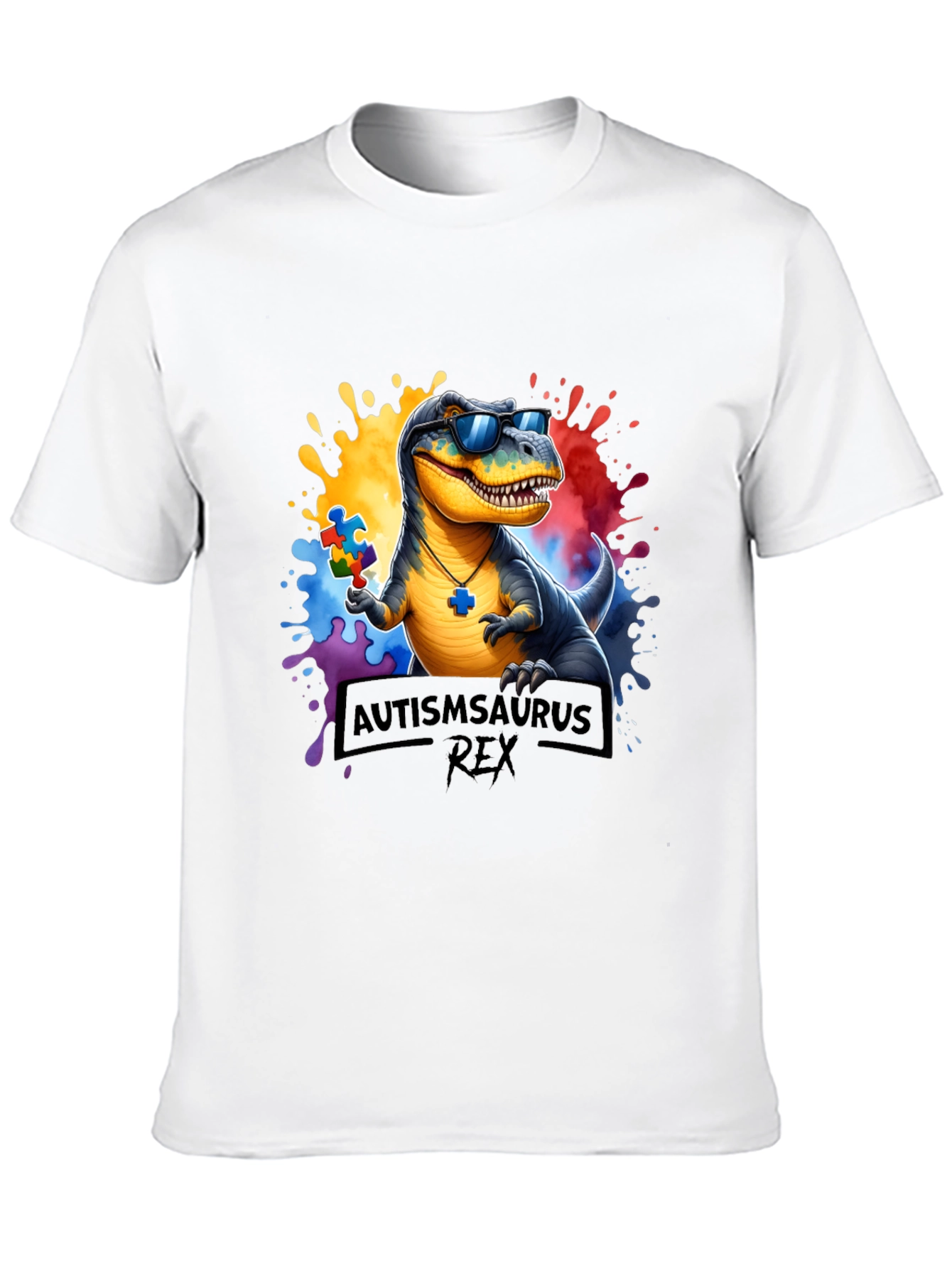 Autismsaurus Rex T-Shirt - Autism Awareness Dinosaur Tee