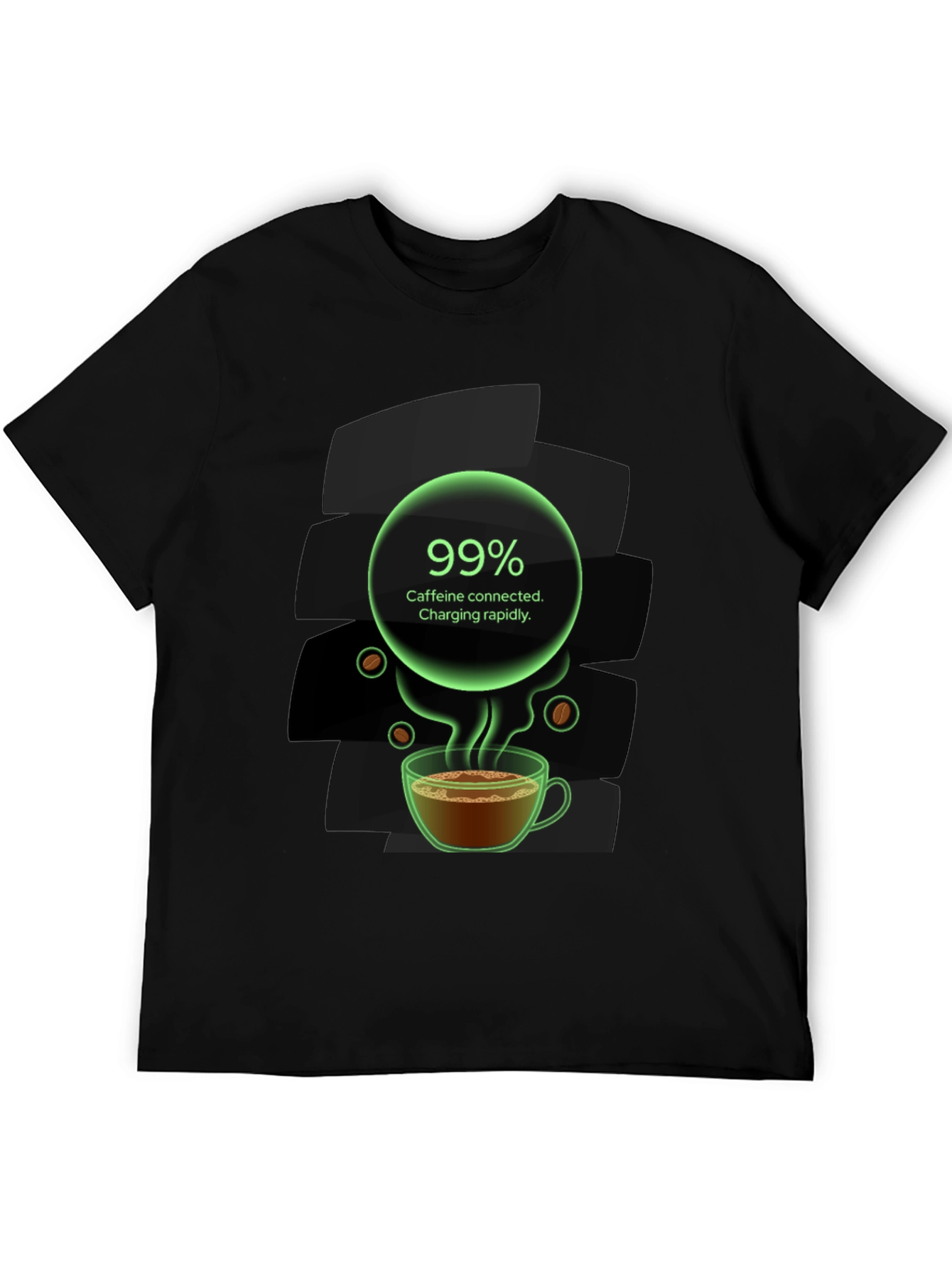 Caffeine Charging T-Shirt - 99% Charged!