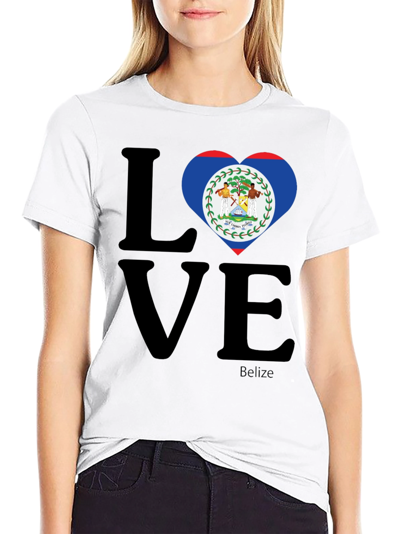 Belize Flag Heart Love T-Shirt