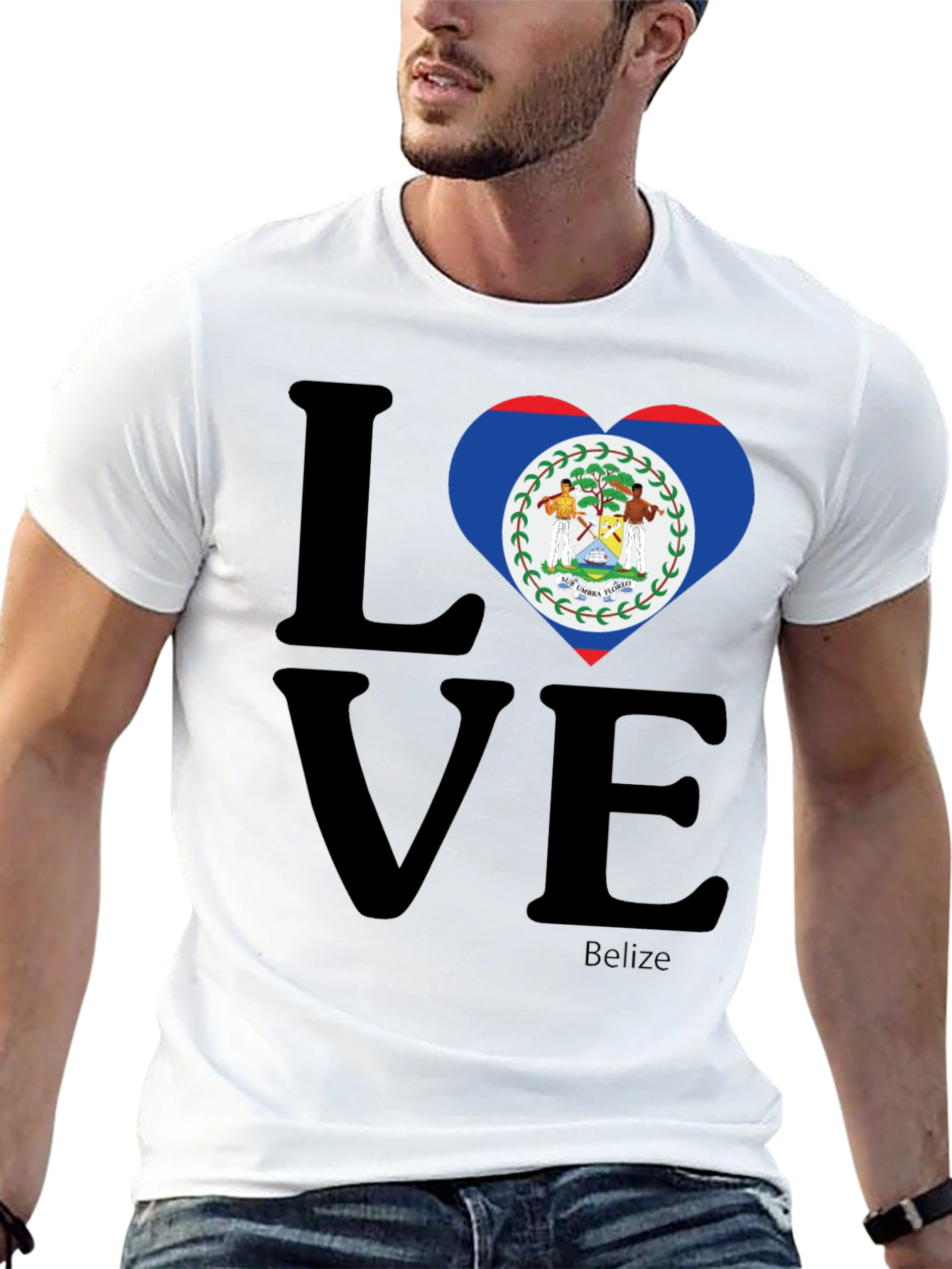 Belize Flag Heart Love T-Shirt