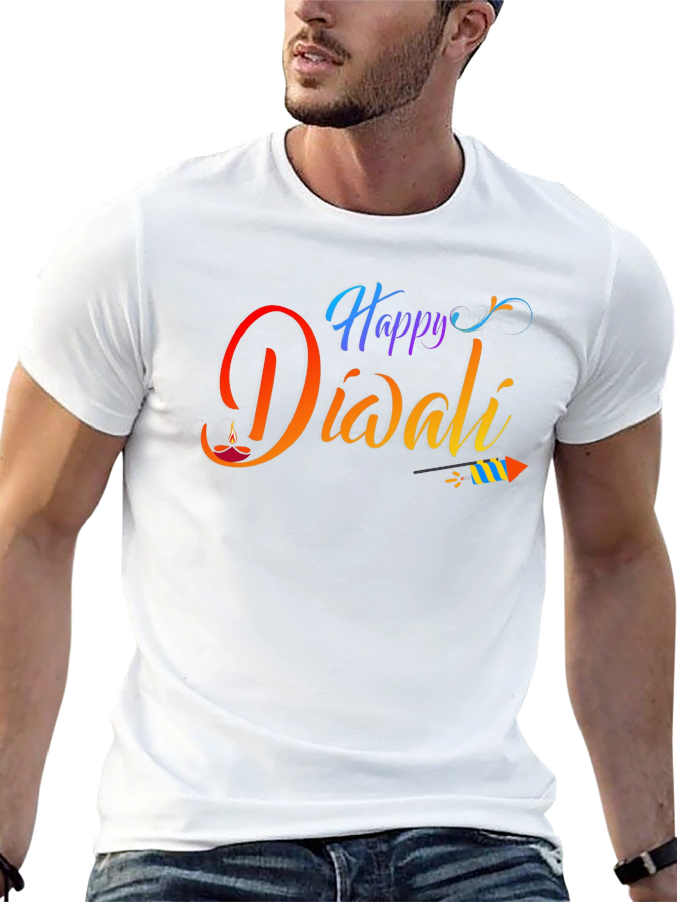Happy Diwali Black Graphic Tee