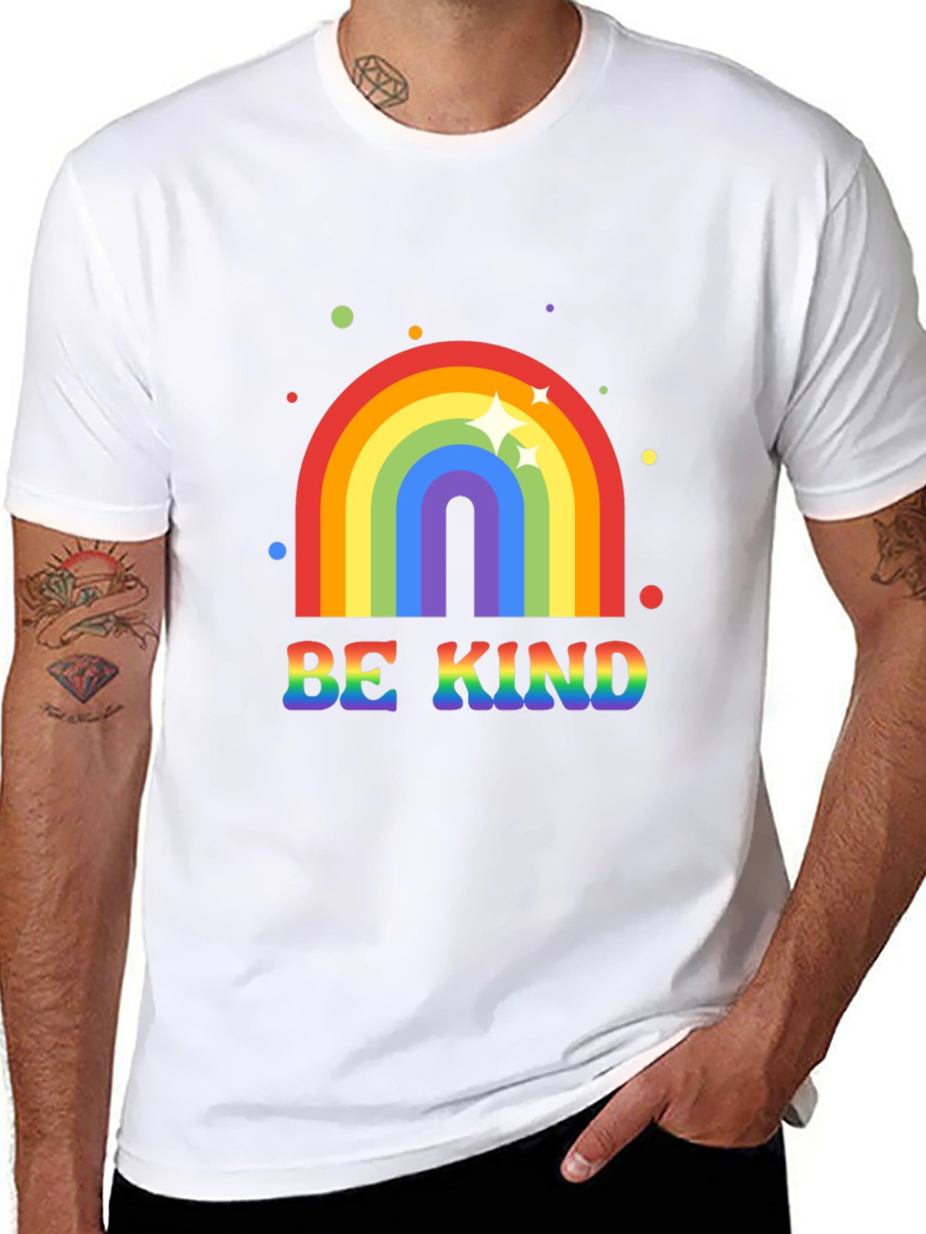 Be Kind Rainbow Graphic Tee - Black T-Shirt